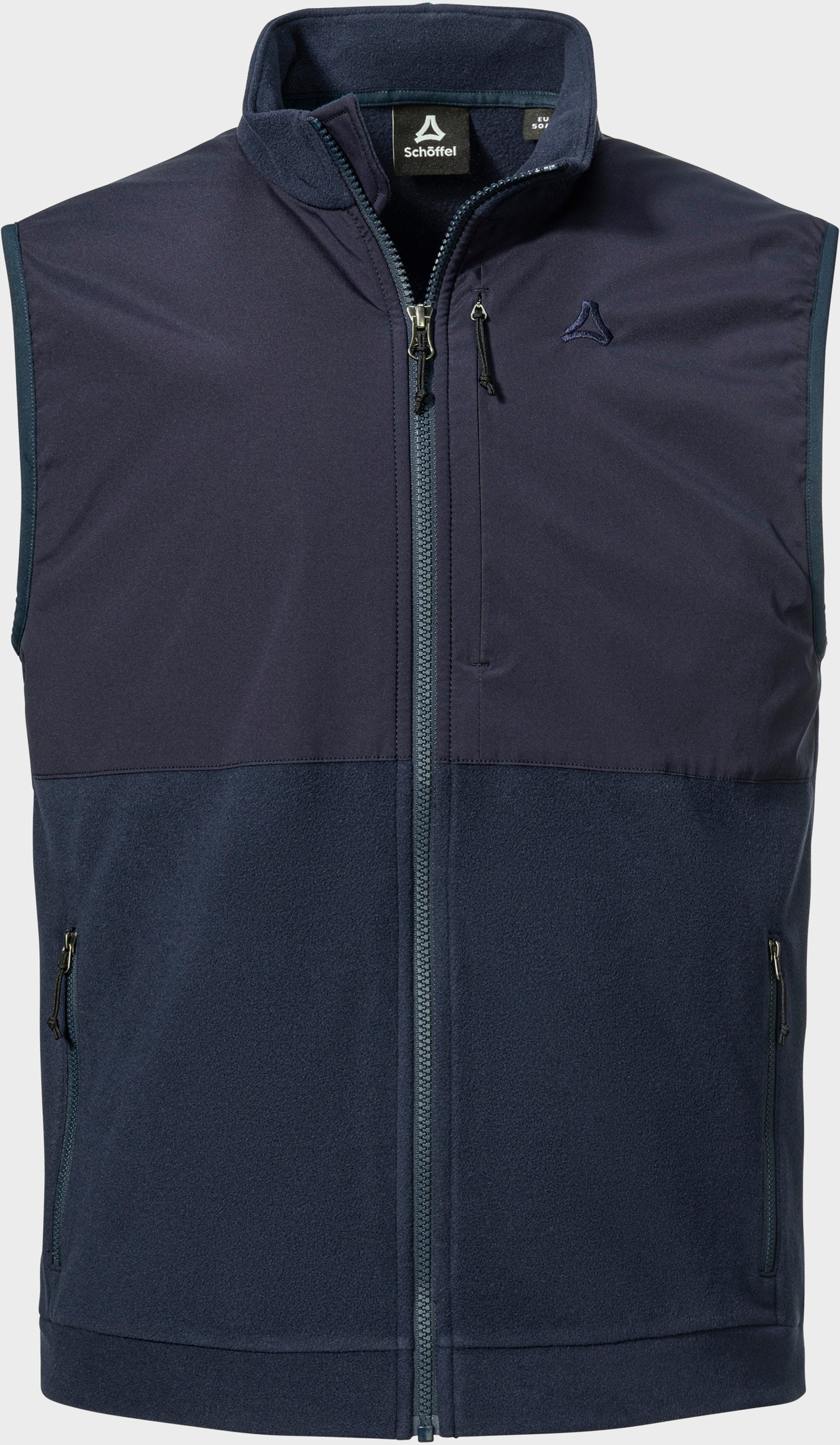 Fleeceweste SCHÖFFEL "Fleece Vt Style Ash MEN", Herren, Gr. 52, 8820, blau, Oberstoff: 100% Polyester, ohne Ausschnitt, Westen Fleeceweste