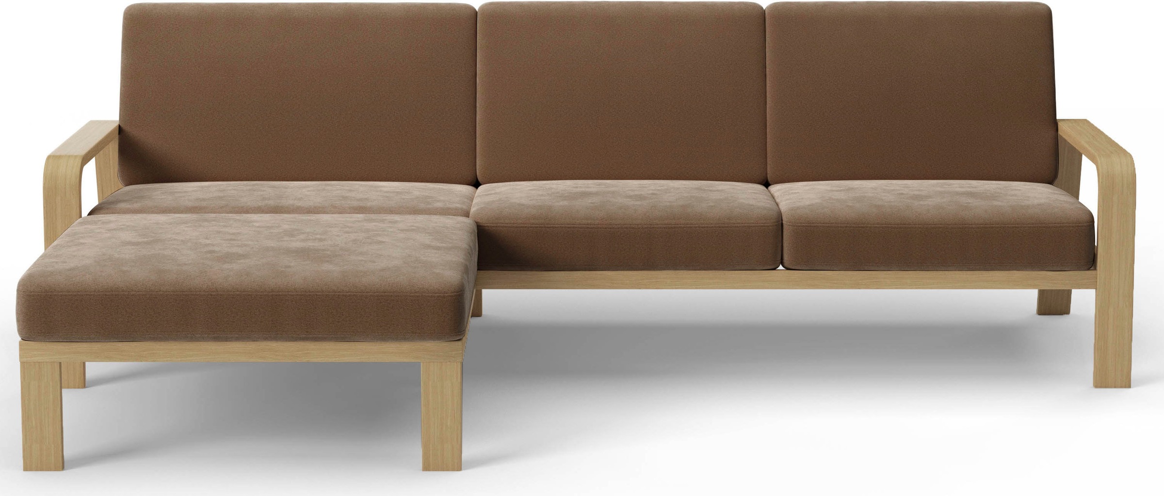 sit&more Ecksofa "Kolding L-Form" Armlehnen aus eichefarbigem Buchenholz, v günstig online kaufen