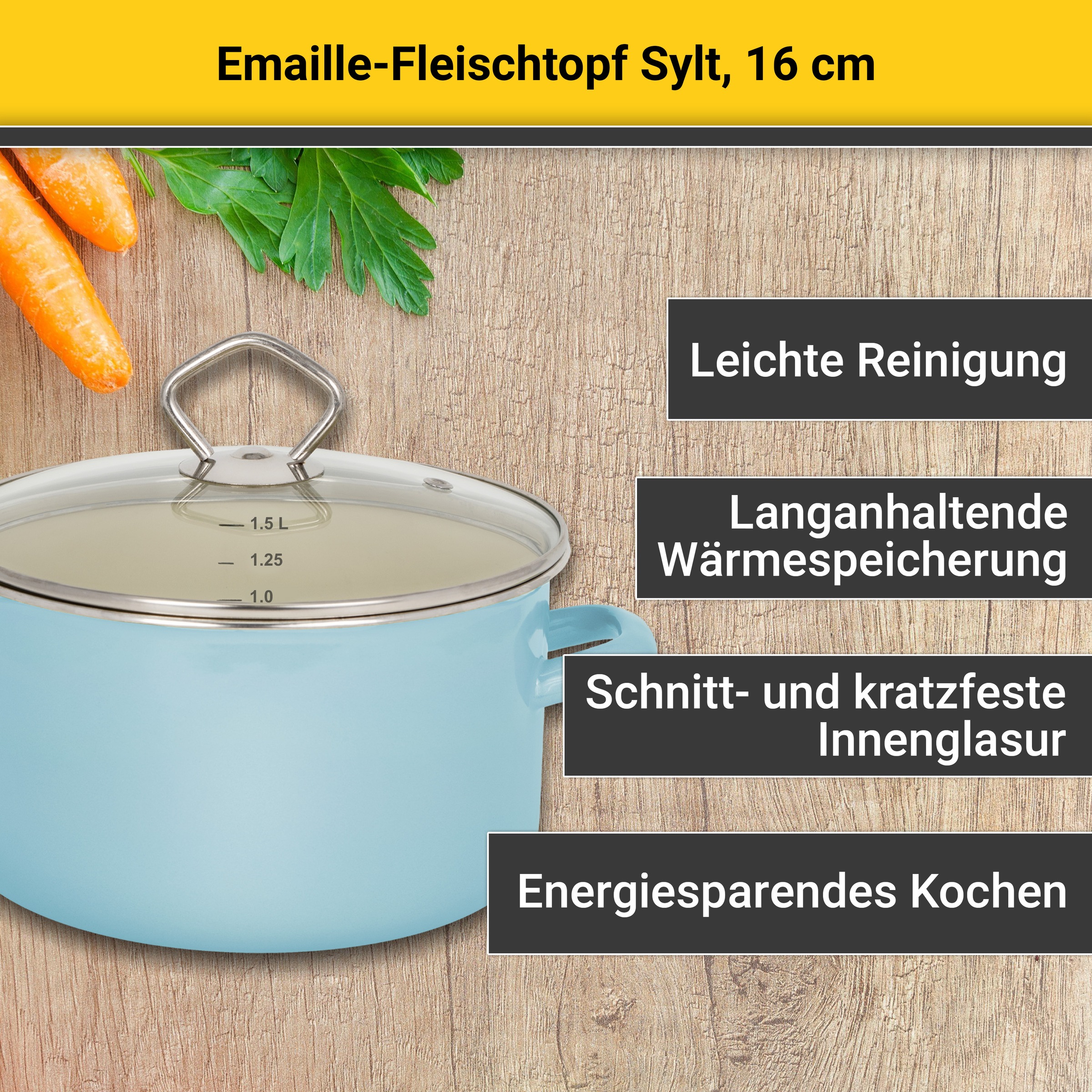 Krüger Fleischtopf »Sylt«, Emaille, (1 tlg.), Induktion