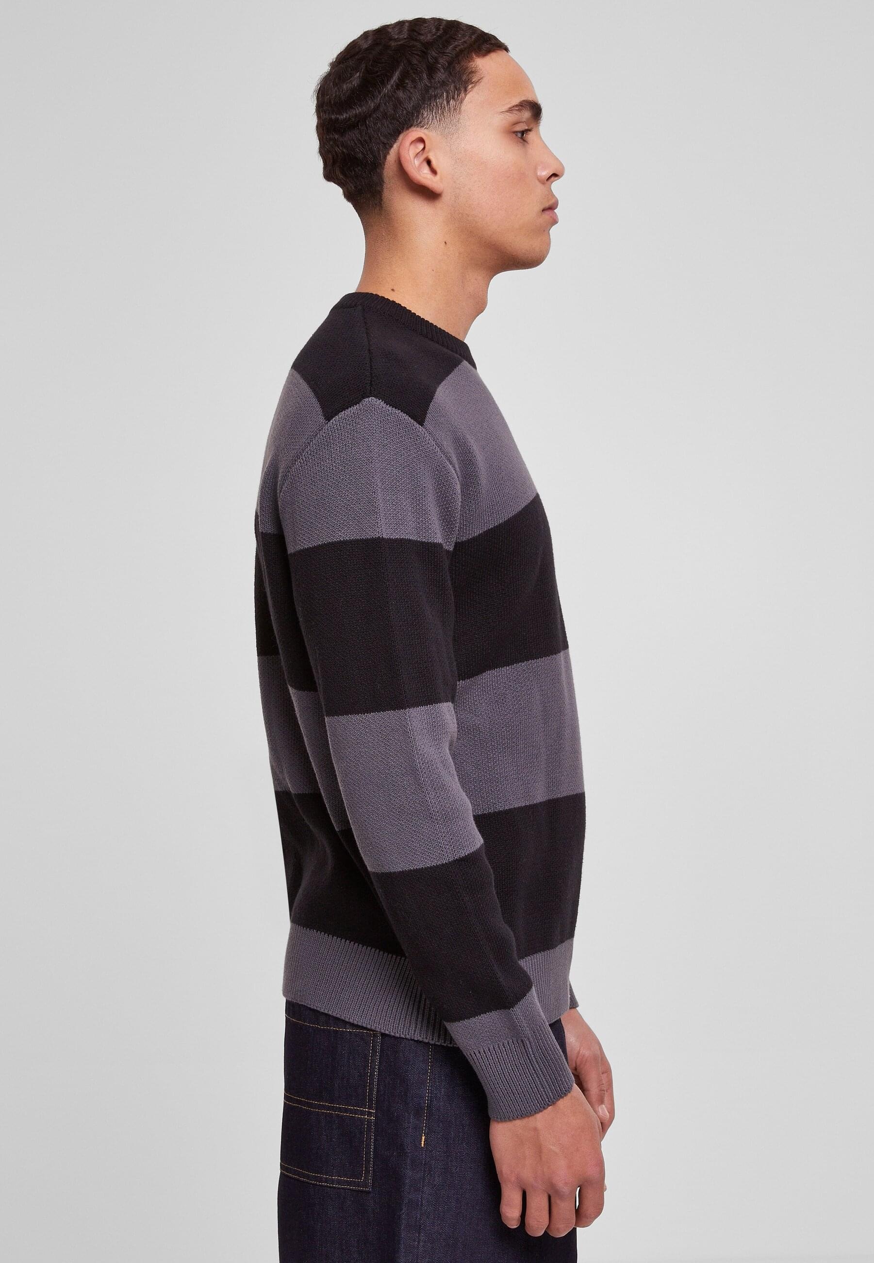 URBAN CLASSICS Rundhalspullover »Urban Classics Herren Heavy Oversized Striped Sweatshirt«, (1 tlg.)