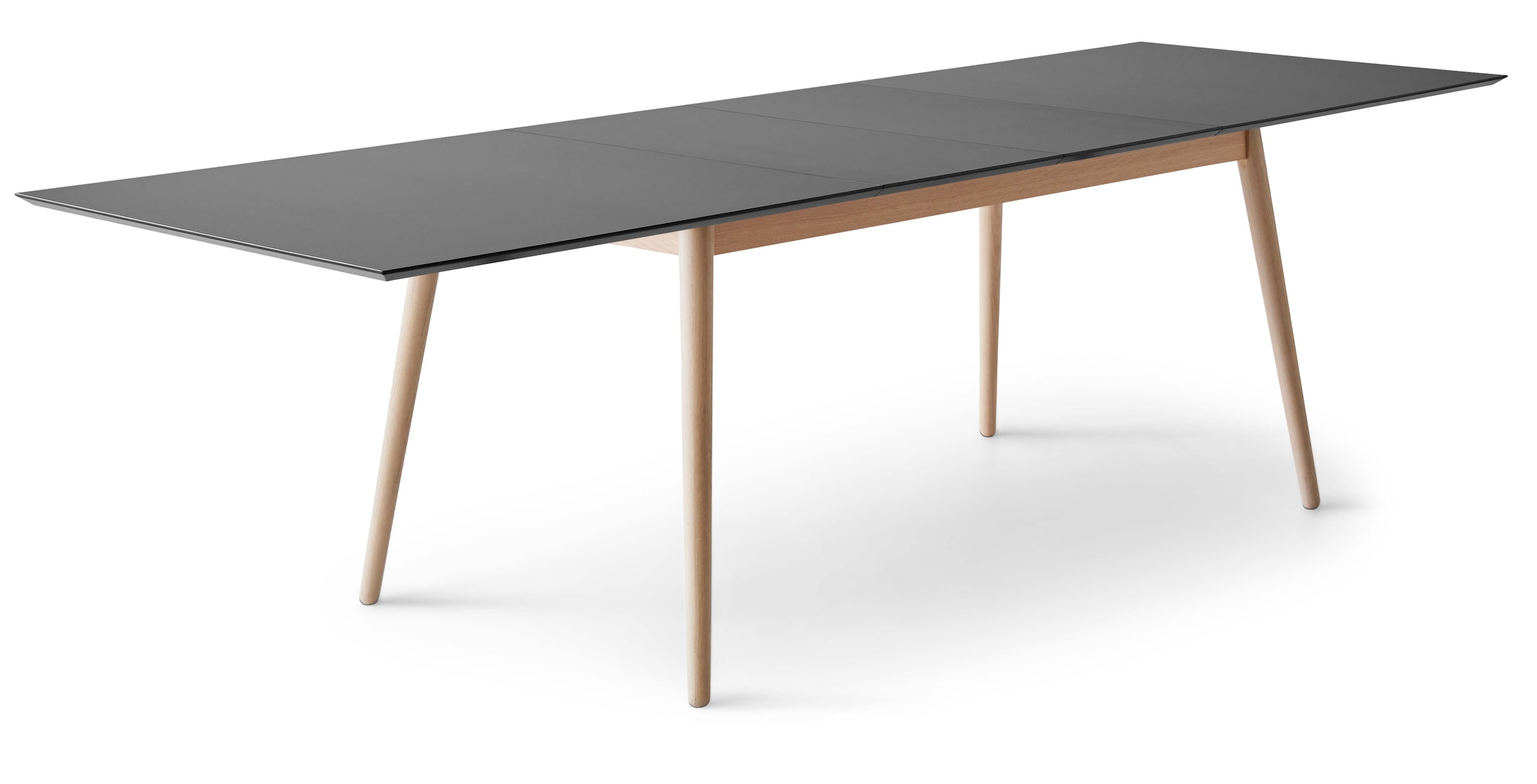 Hammel Furniture Esstisch »Meza Designtisch mit Auszugsfunktion und 2 Einlegeplatten«, bootsförmige Tischplatte MDF, Eiche Massivholzgestell