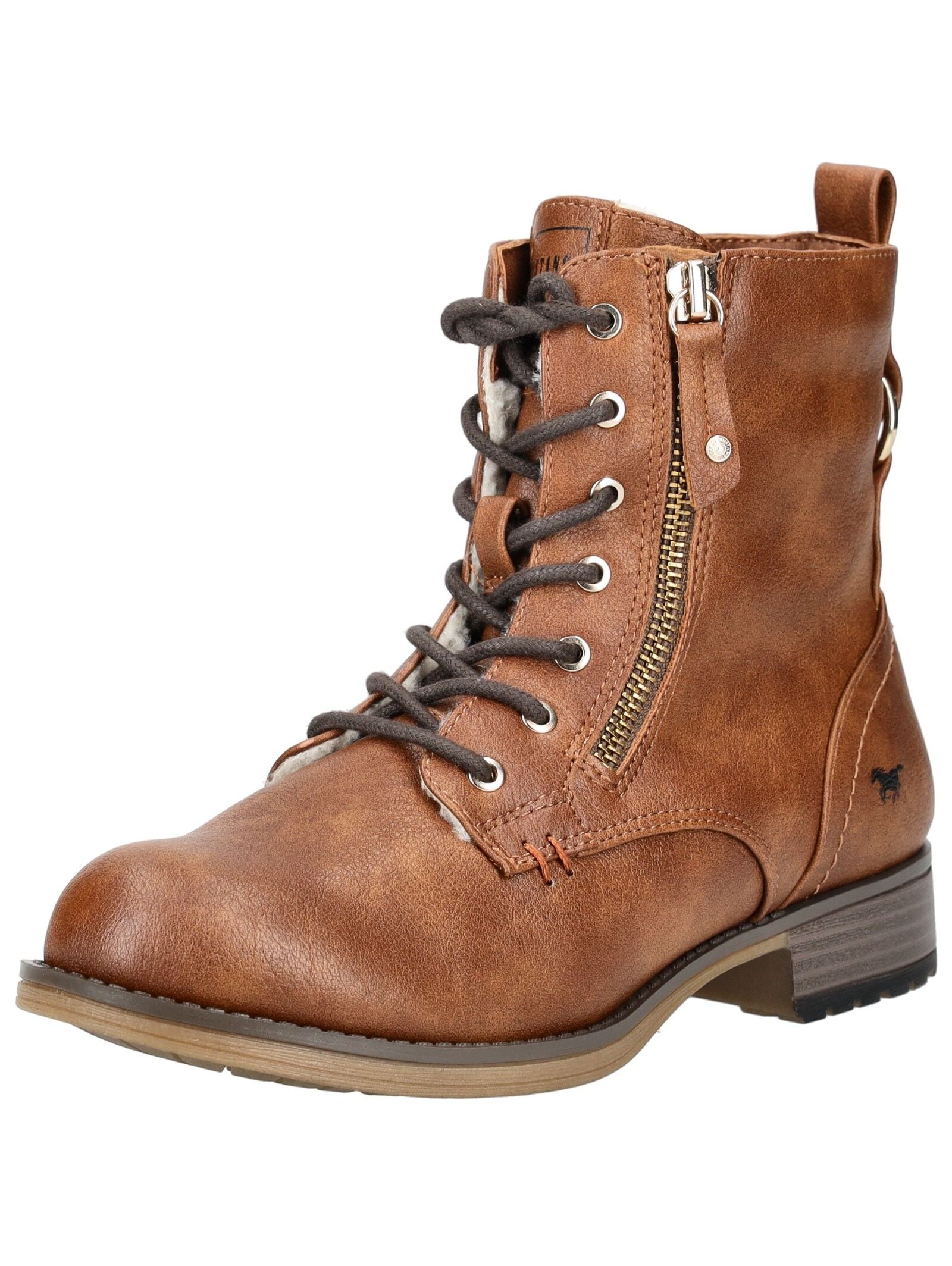Mustang Shoes Schnürstiefelette "Mustang Shoes Stiefelette Lederimitat"