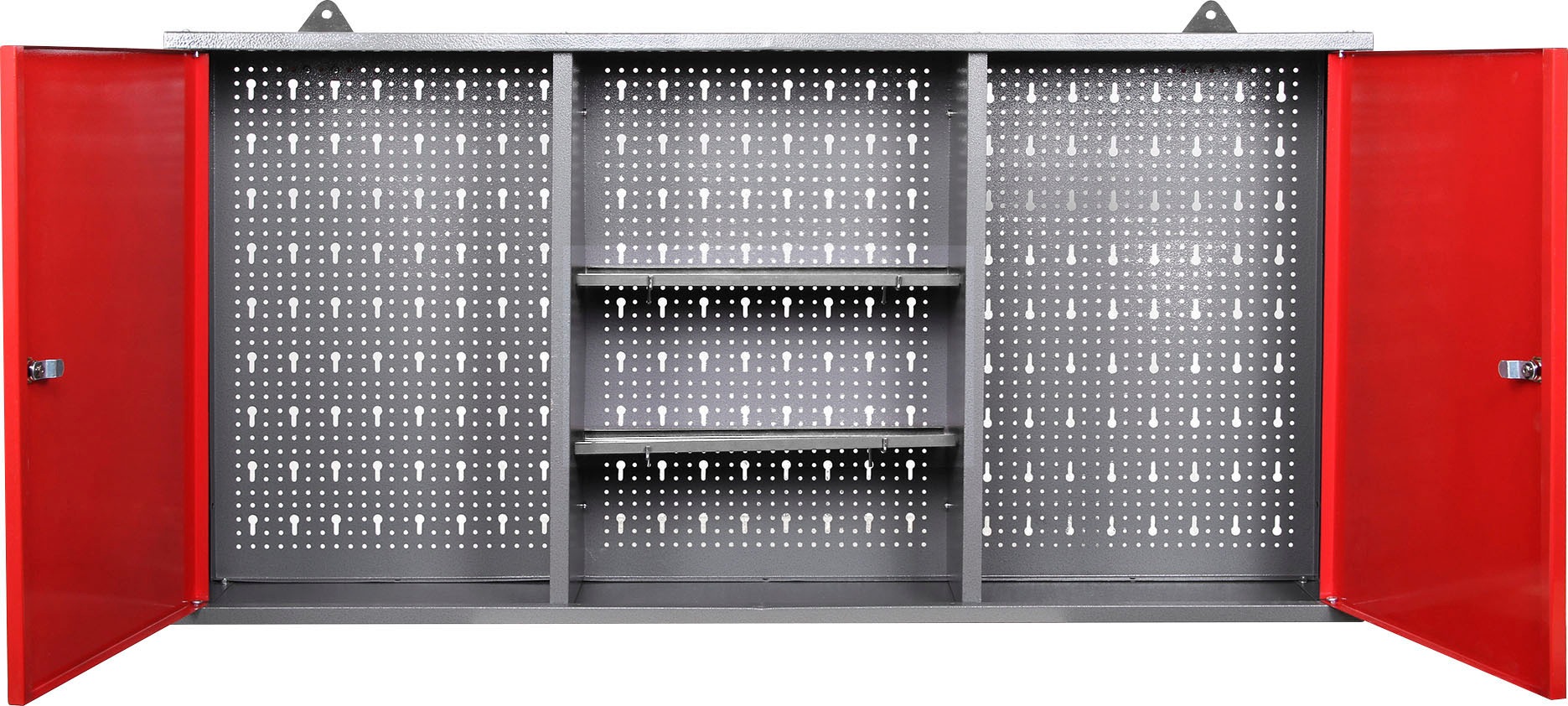 Werkstatt-Set ONDIS24, rot (anthrazit, rot), B:240cm H:205cm T:60cm, Metall, Werkbänke, 240 cm, mit 2 LED Lampen 2