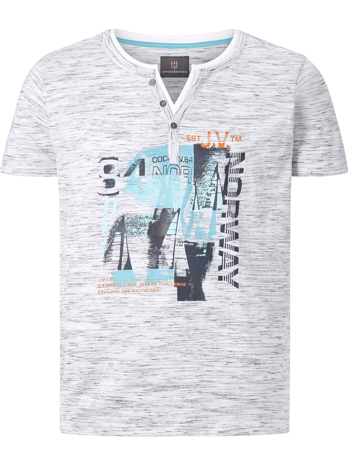 Jan Vanderstorm T-Shirt »T-Shirt BALTFRIED«, (1 tlg.), mit Knopfleiste