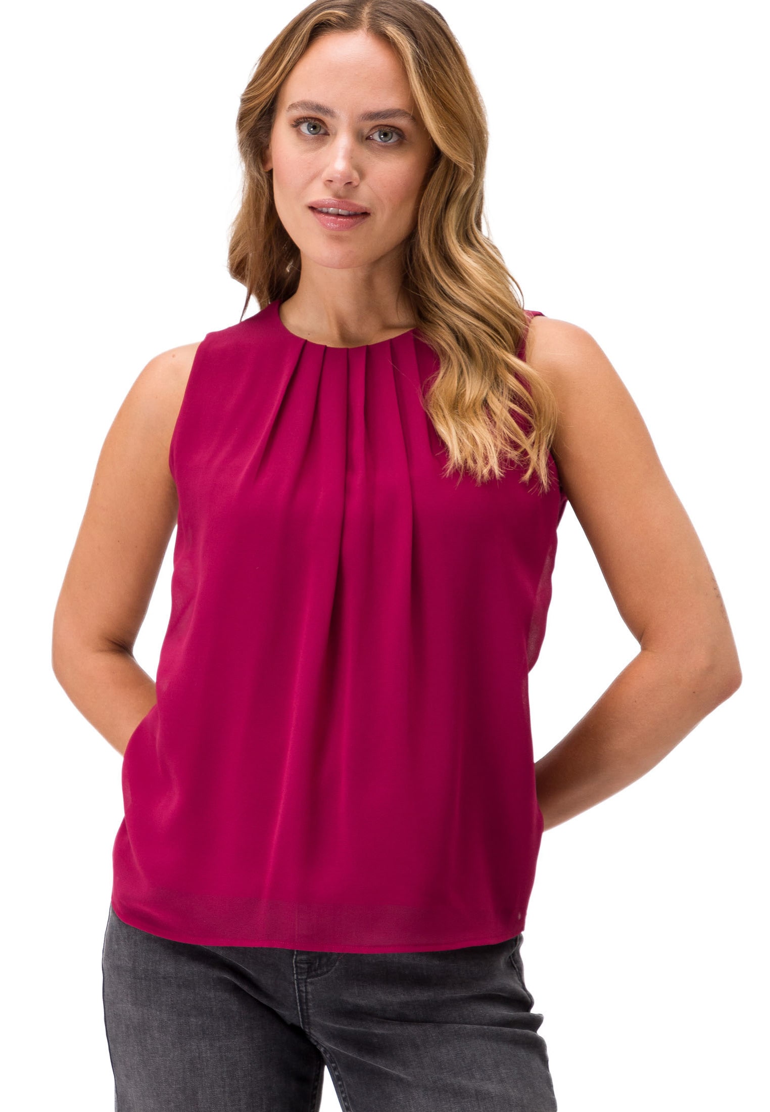 Chiffonbluse »zero Chiffon Top mit Falten«