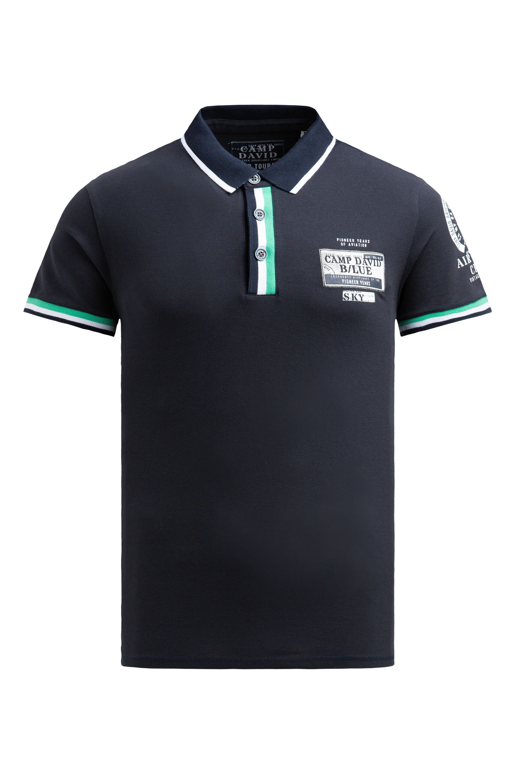 CAMP DAVID Poloshirt, mit Kontrastnähten