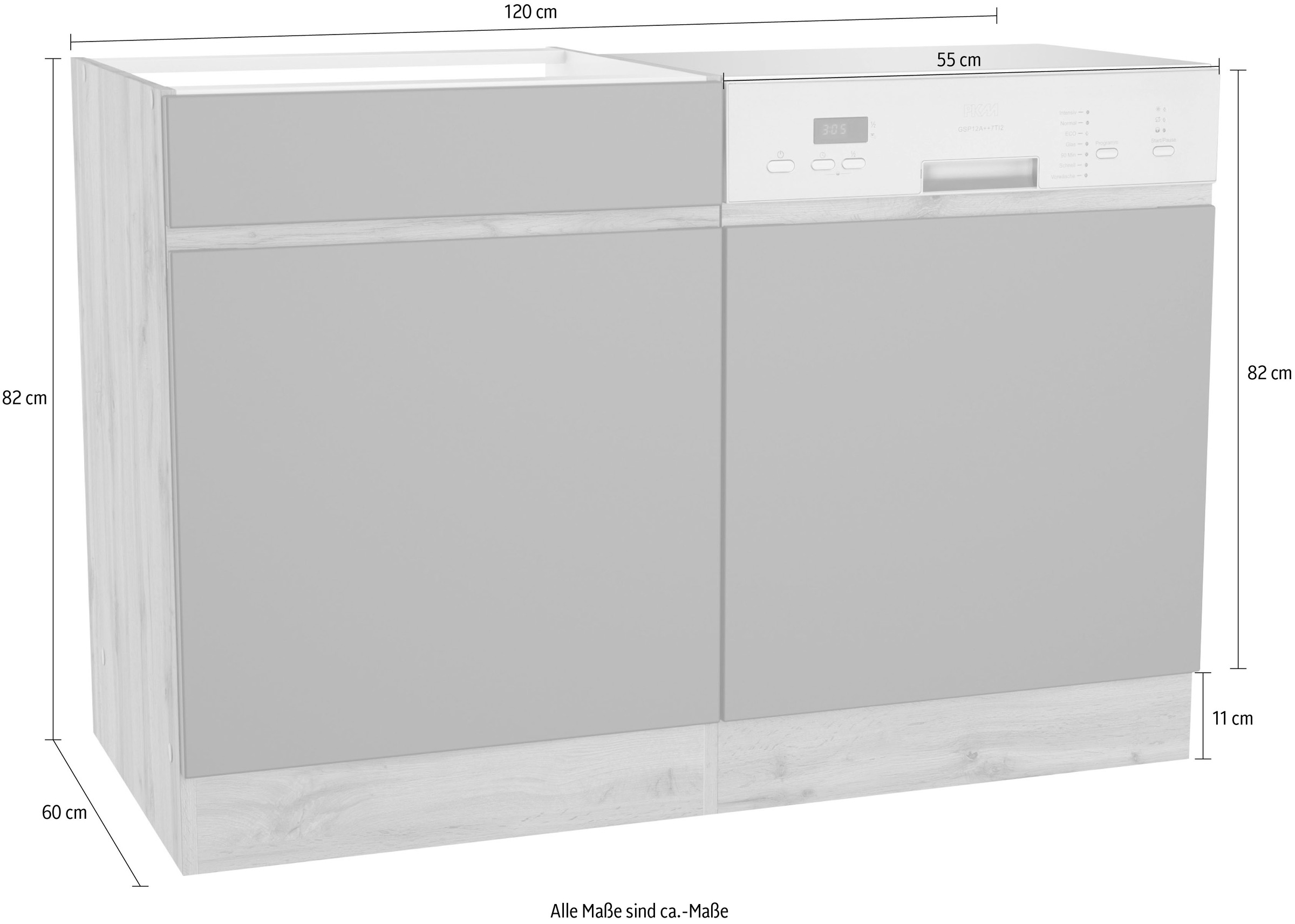 KOCHSTATION Spülenschrank »KS-Riesa«, Breite 120 cm, MDF-Fronten