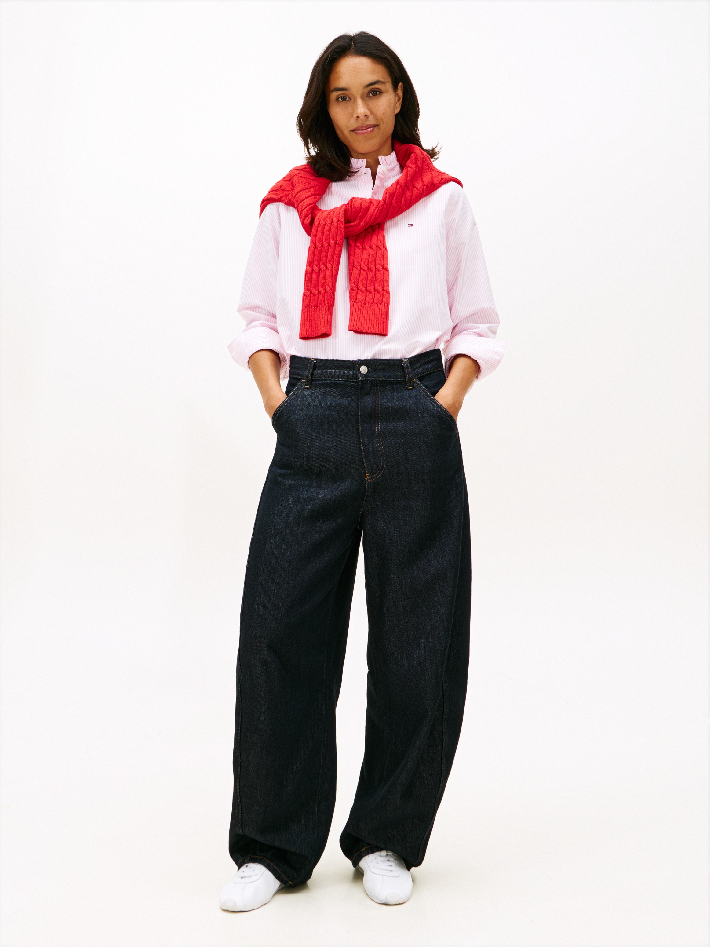 Thumbnail - Tommy Hilfiger Langarmbluse "OXFORD RUFFLE NECK SHIRT"