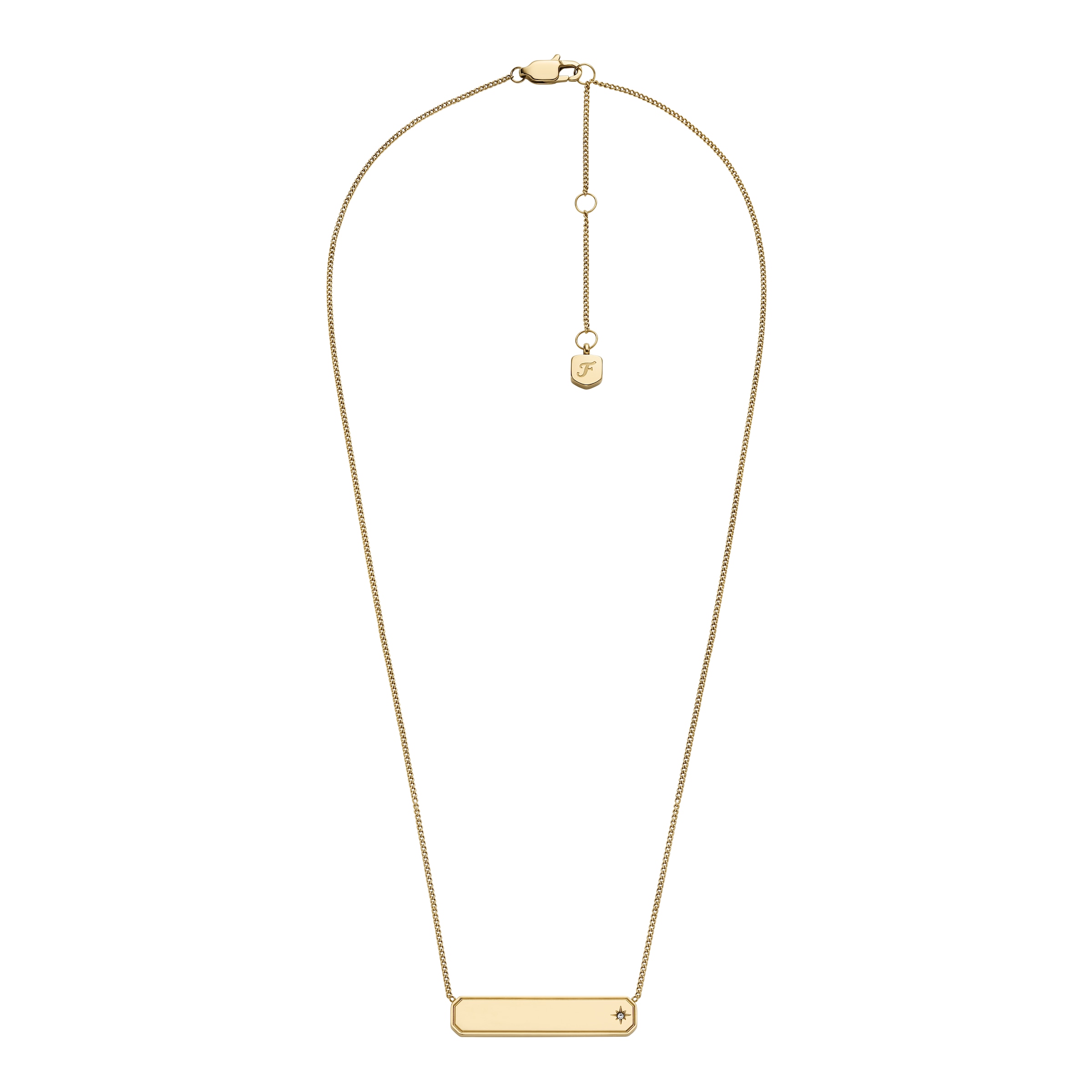 Fossil Kette mit Anhänger »Schmuck Geschenk Edelstahl Halsschmuck SADIE« mit Glasstein