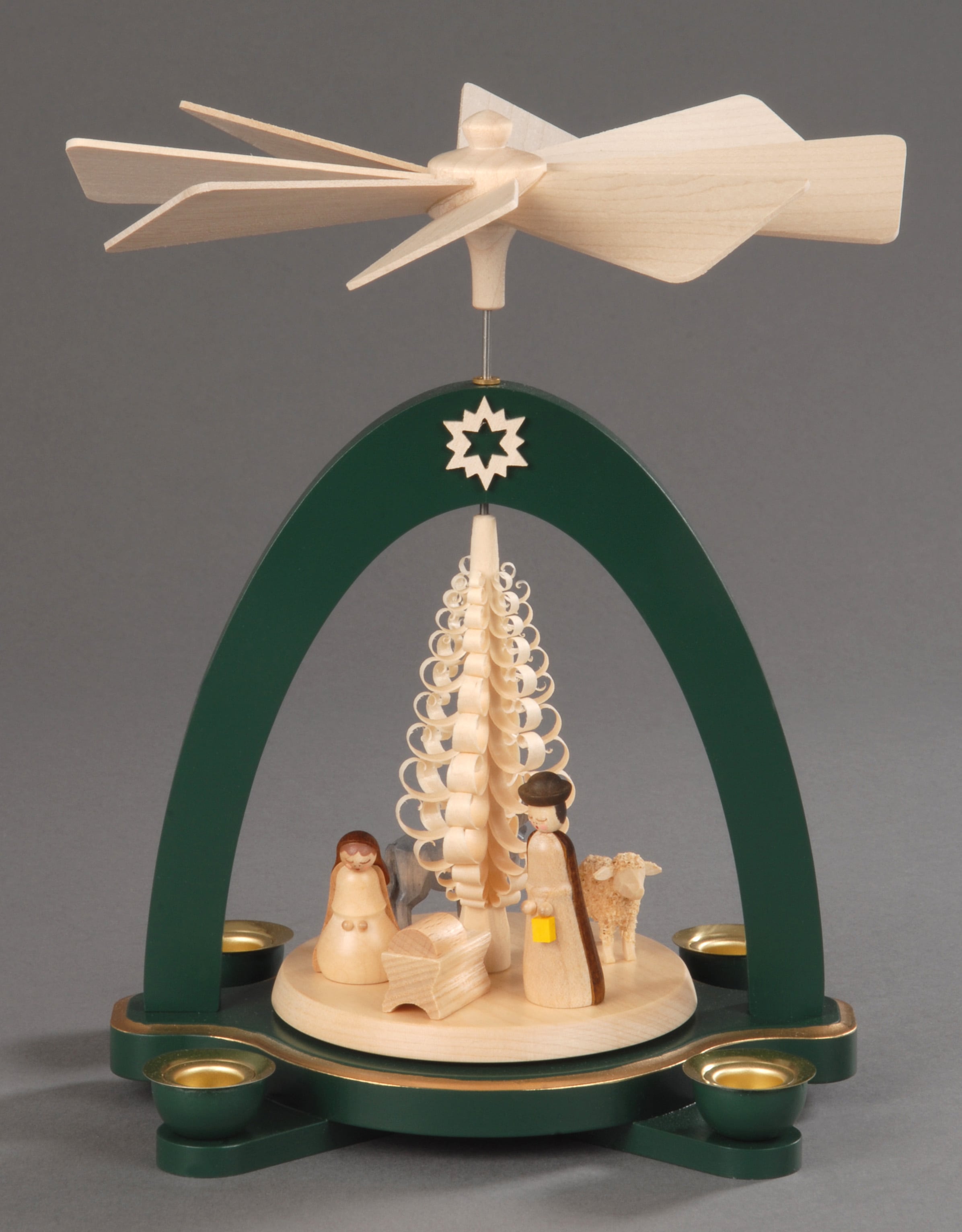 Albin Preissler Weihnachtspyramide »Christi Geburt mit Spanbaum,  Weihnachtsdeko«, (1 St.), Handwerkskunst aus dem Erzgebirge kaufen | BAUR