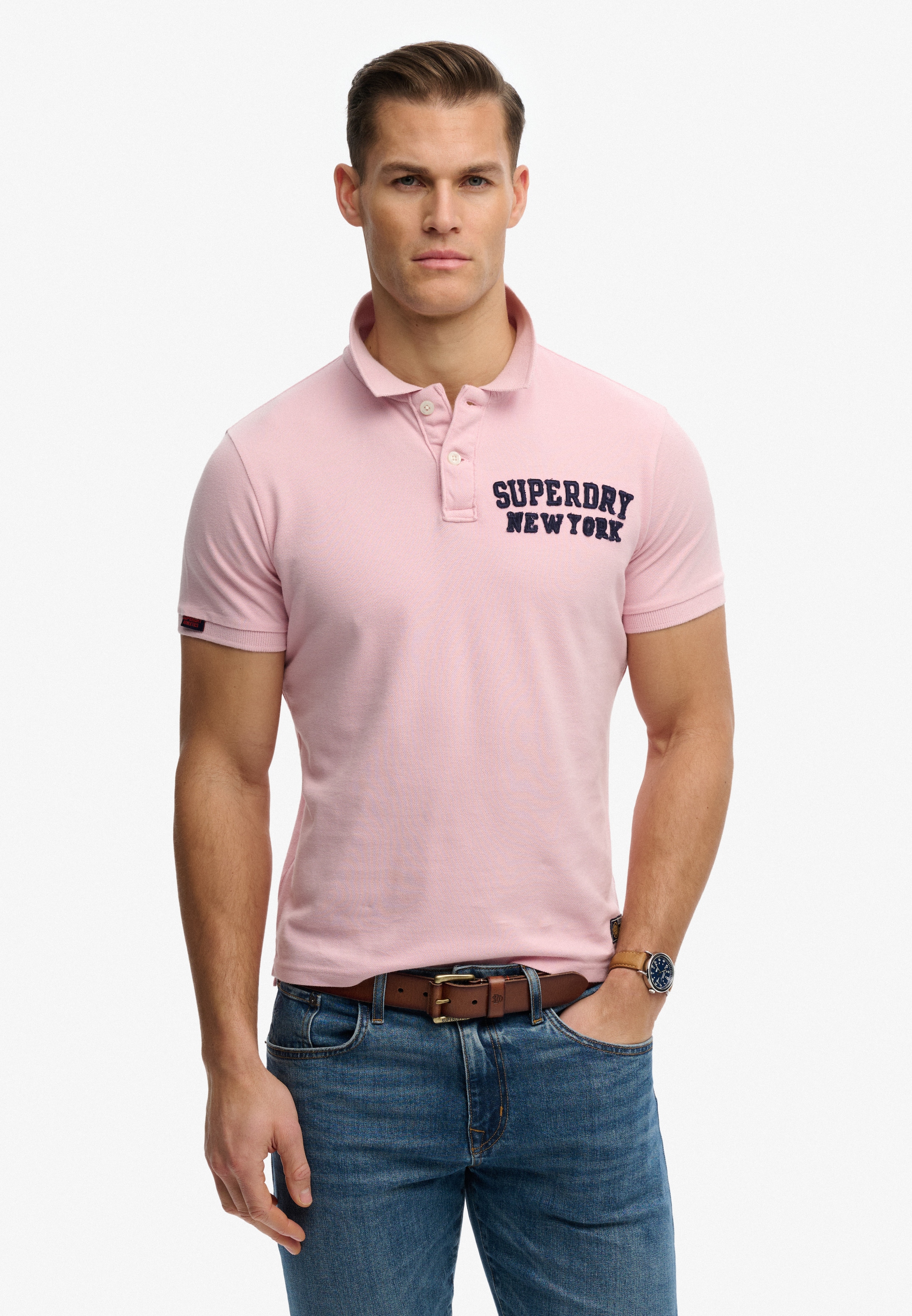 Superdry Poloshirt "VINTAGE ATHLETIC POLO" mit Polokragen und Knopfleiste, aus Baumwolle, Relaxed Fit