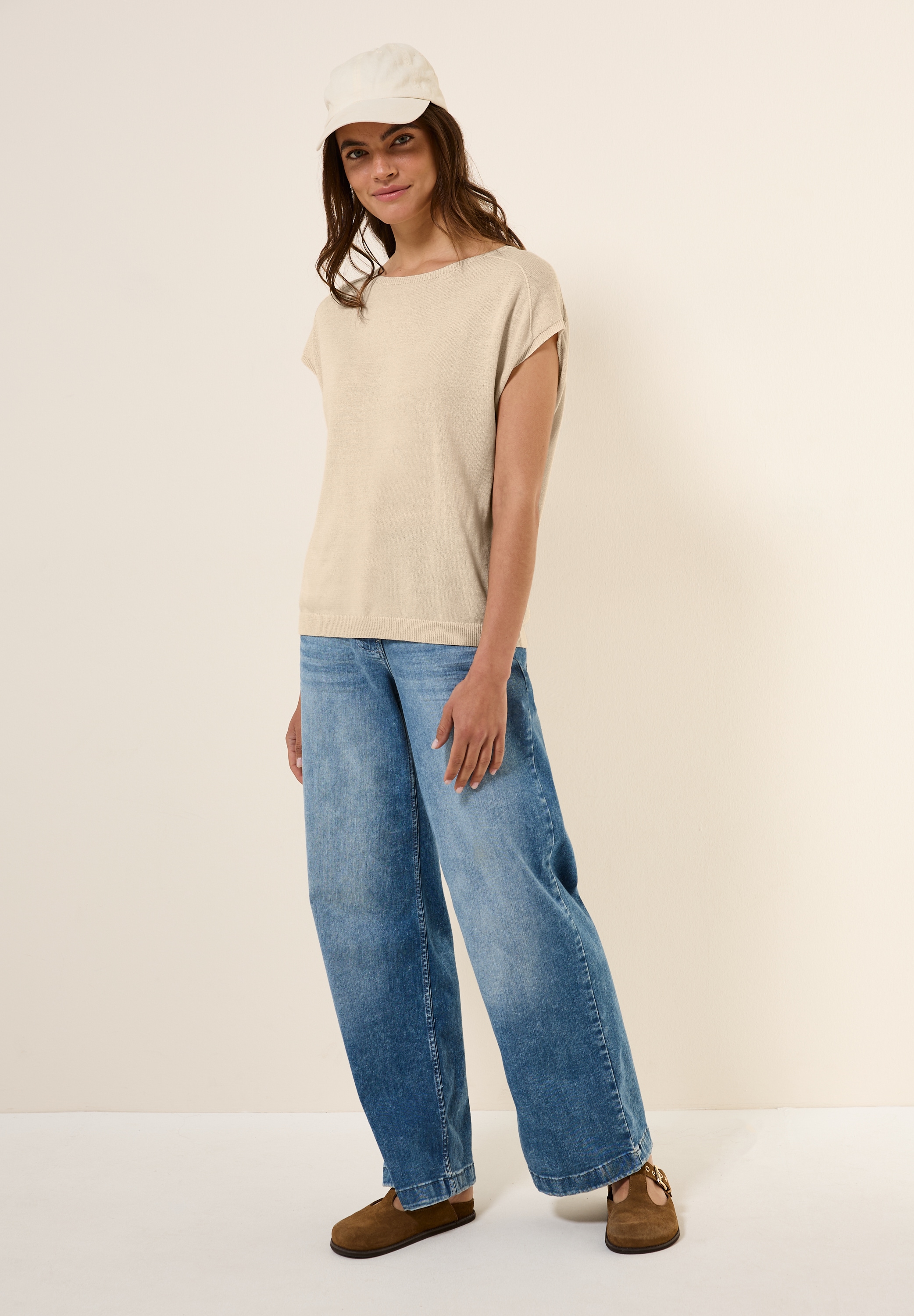 Cecil Strickpullover, mit Materialmix