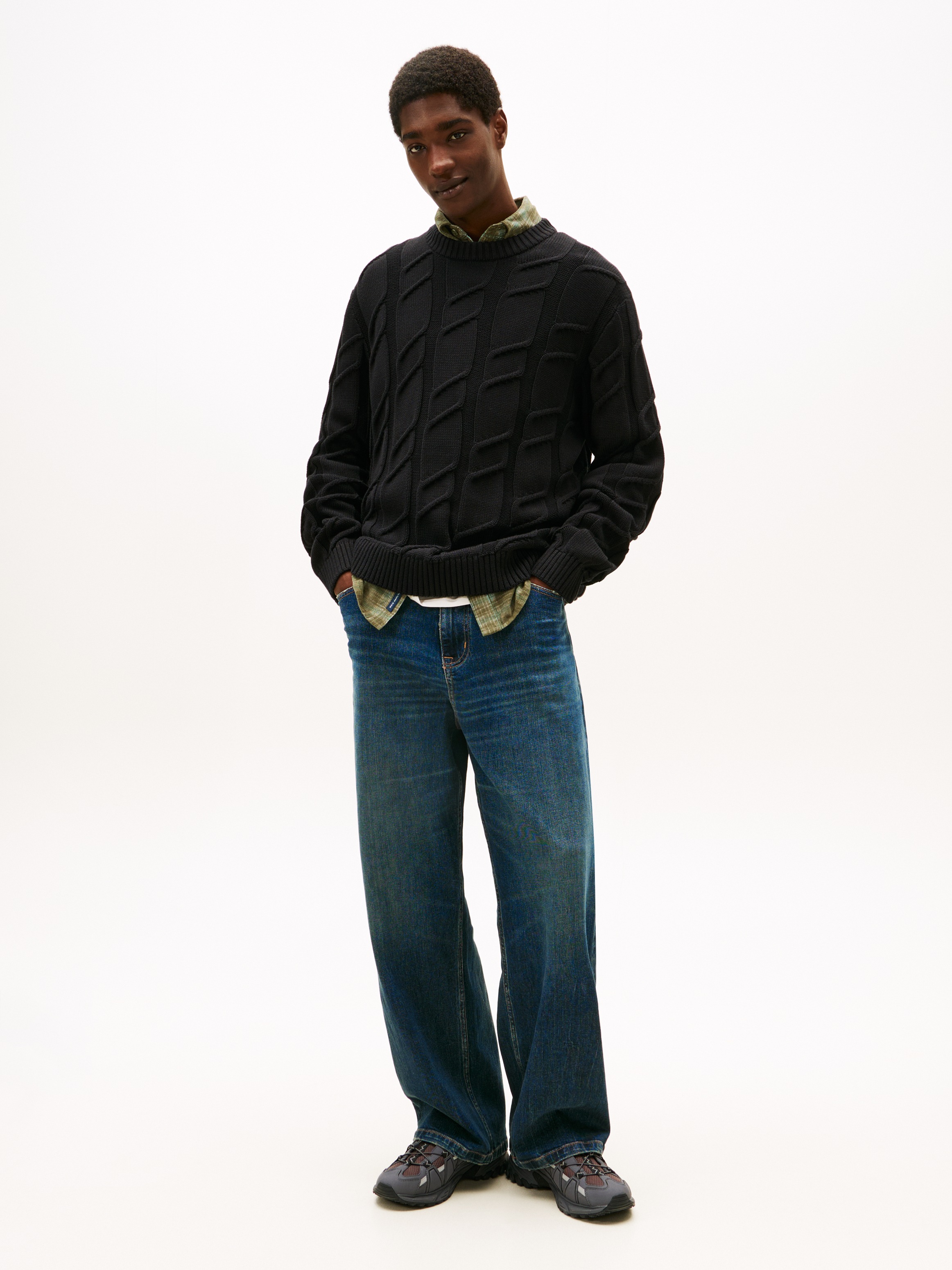 Thumbnail - Tommy Jeans Rundhalspullover "TJM REG CHUNKY CABLE" Grobstrick mit Zopfmuster, regular fit, Rundhals