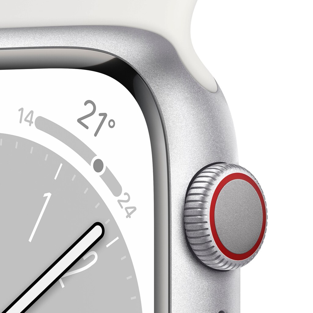 Apple Watch »Watch Series 8 GPS + Cellular 41mm«, (Die Zukunft der Gesundheit. Am Handgelenk.)