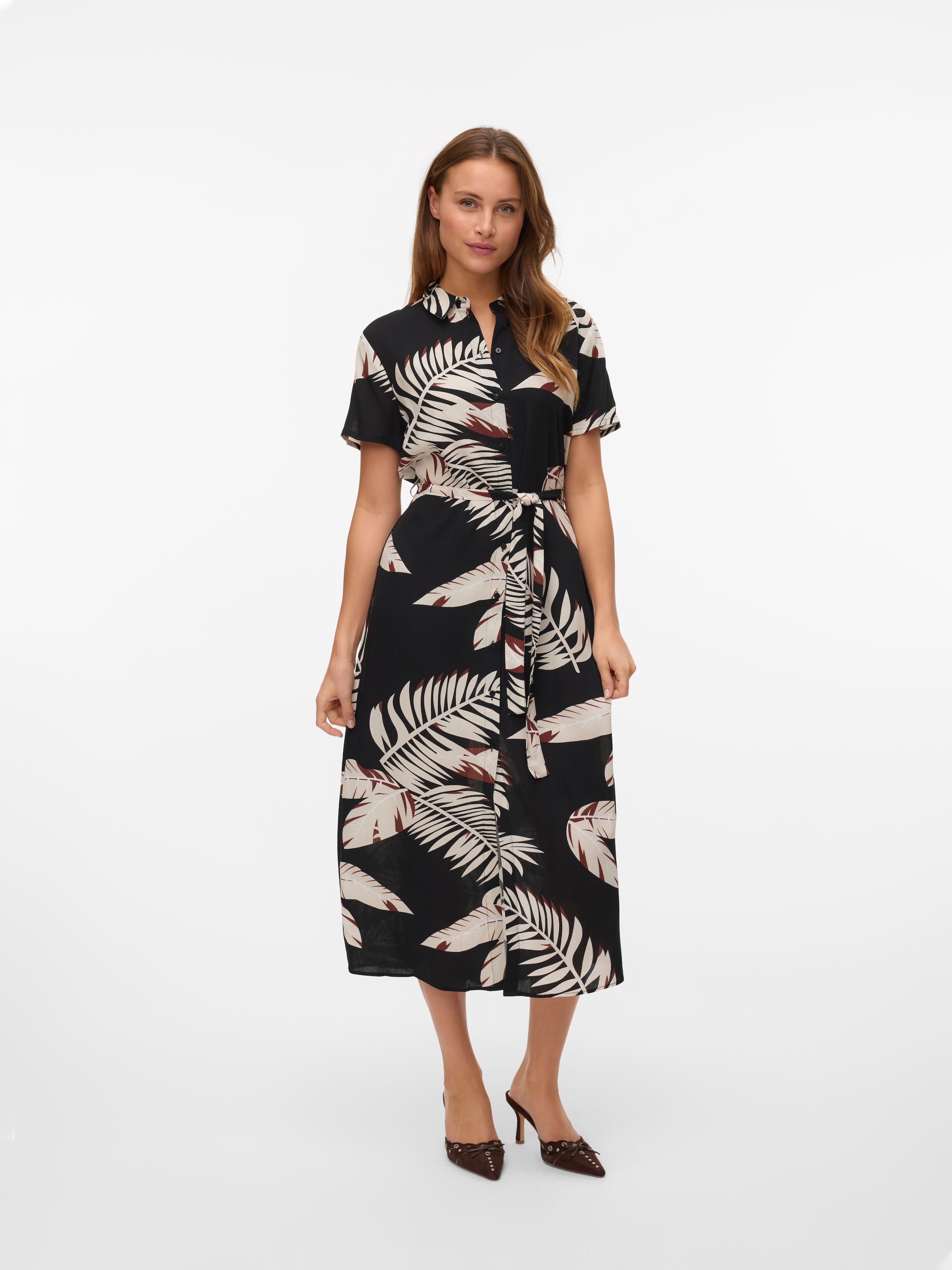 Vero Moda Hemdblusenkleid "VMEASY JOY S/S LONG SHIRT DRESS WVN GA" günstig online kaufen