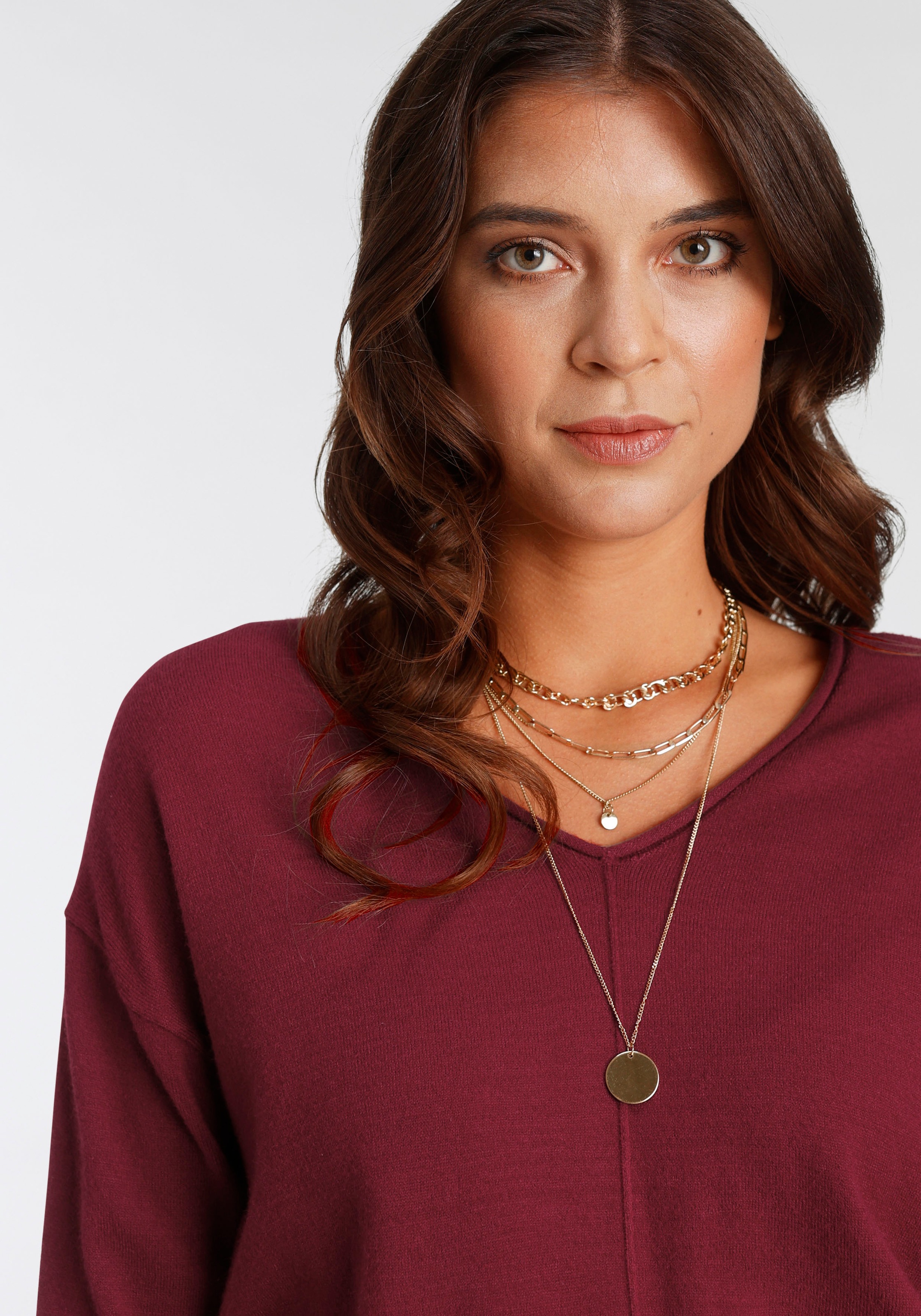 Laura Scott V-Ausschnitt-Pullover NH6527