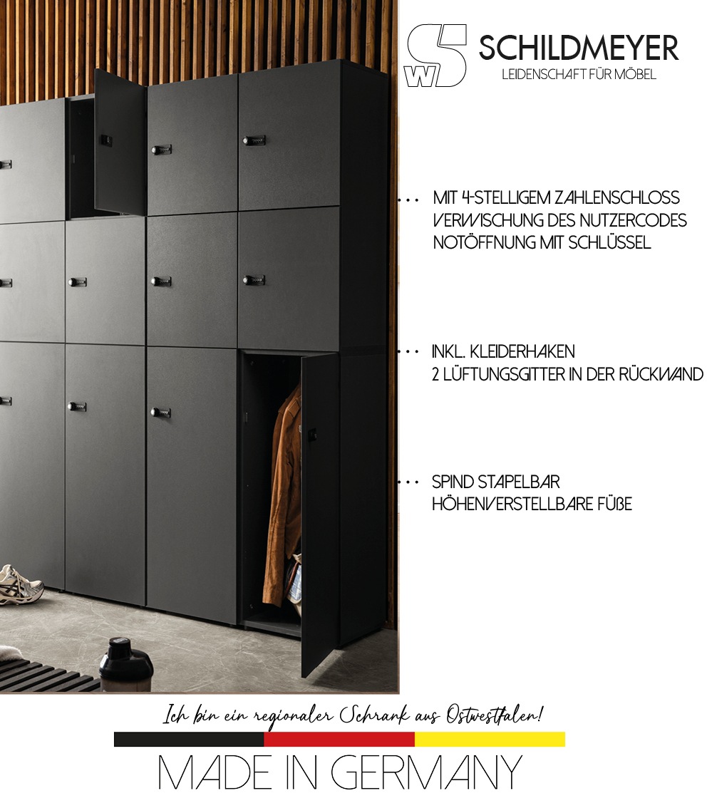 Schildmeyer Container »Locked Spind Schrank mit 1 abschließbaren Tür«, Made in Germany