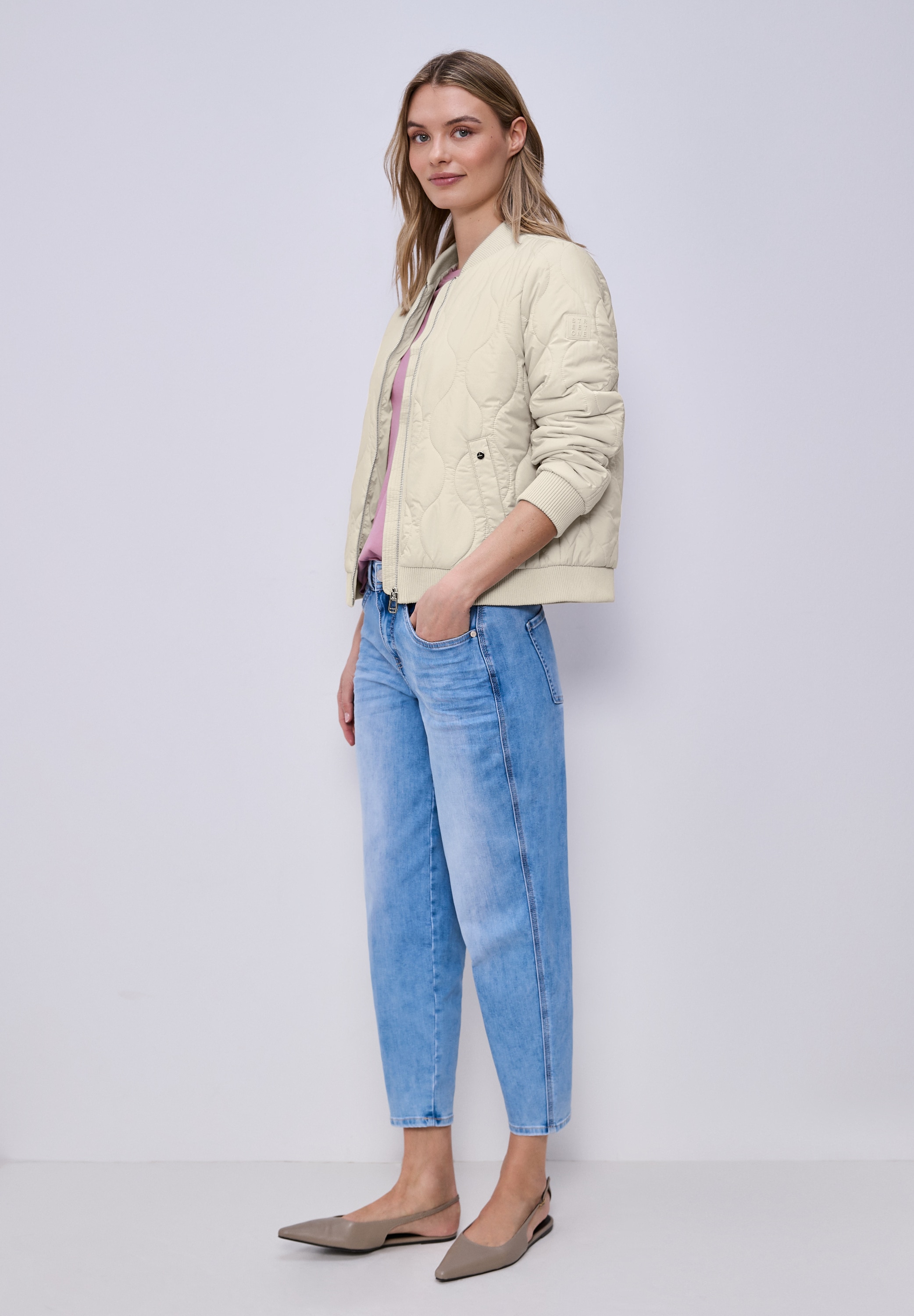 STREET ONE Kurzjacke ohne Kapuze mit Rundhalsausschnitt