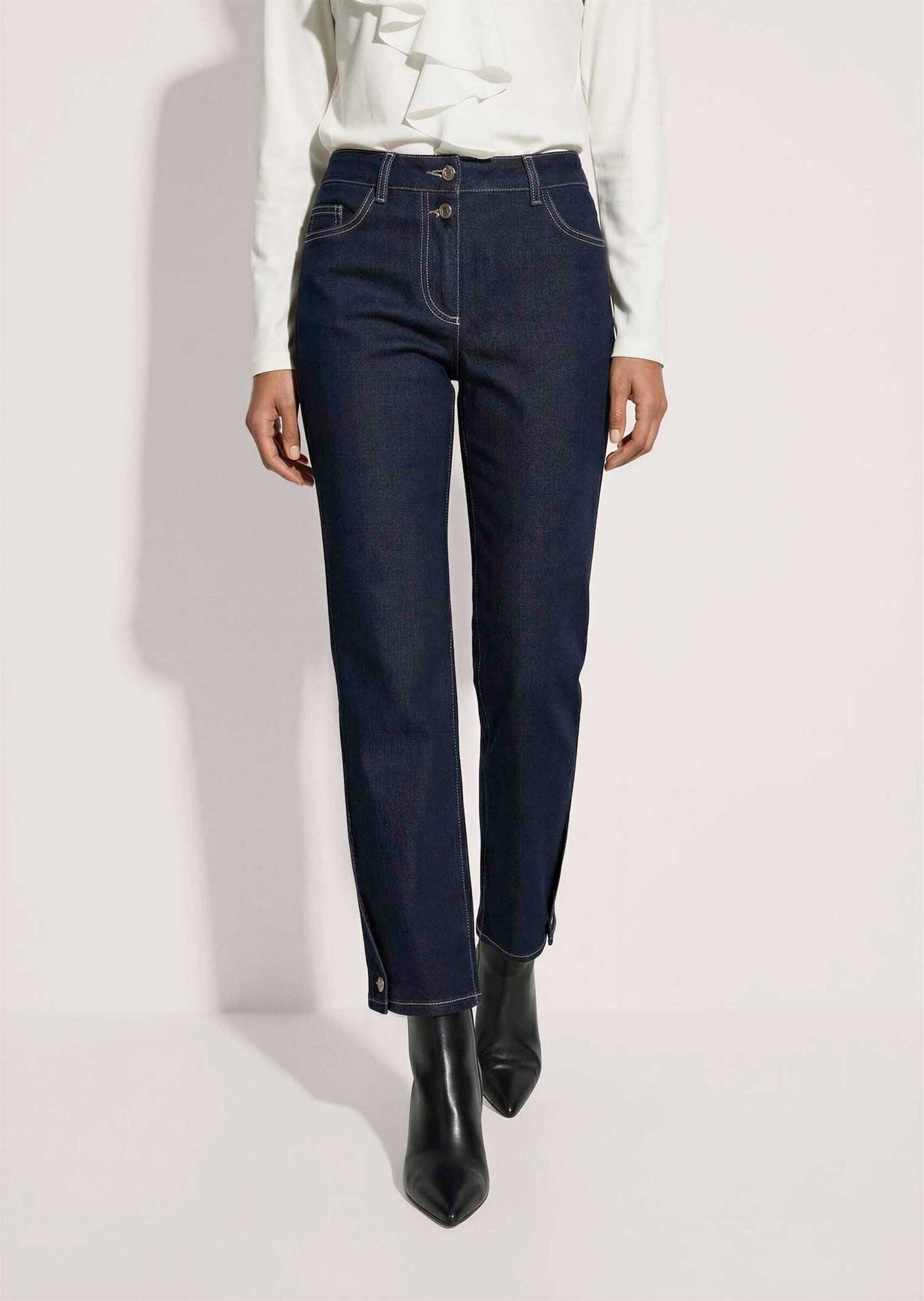 MADELEINE Regular-fit-Jeans »Jeans Gerade Jeans mit geknöpftem Saum«