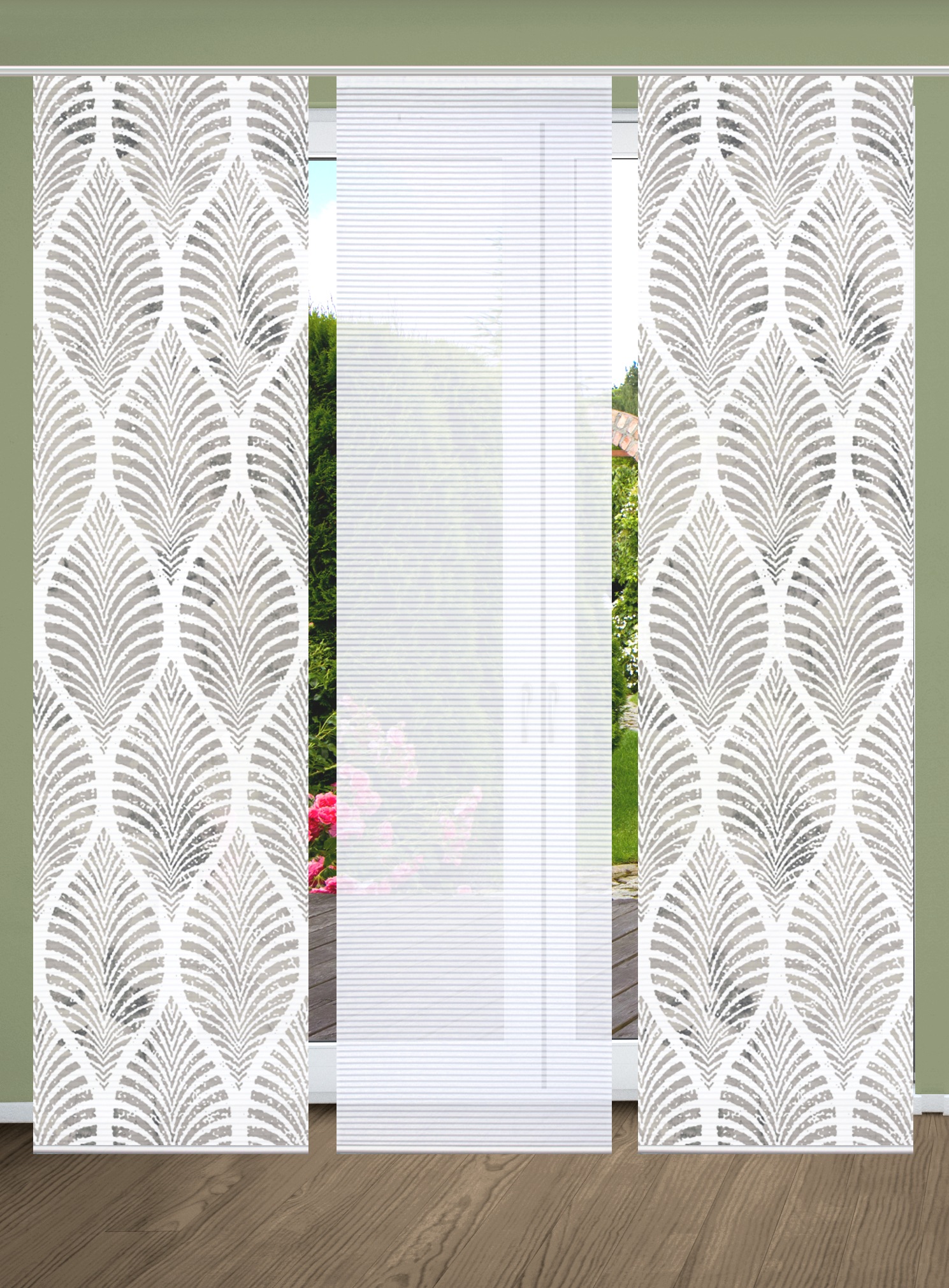 HOME in green Schiebegardine "VIDARO" Paneelwagen 3 Stk. tlg. SET DIGITALDR günstig online kaufen