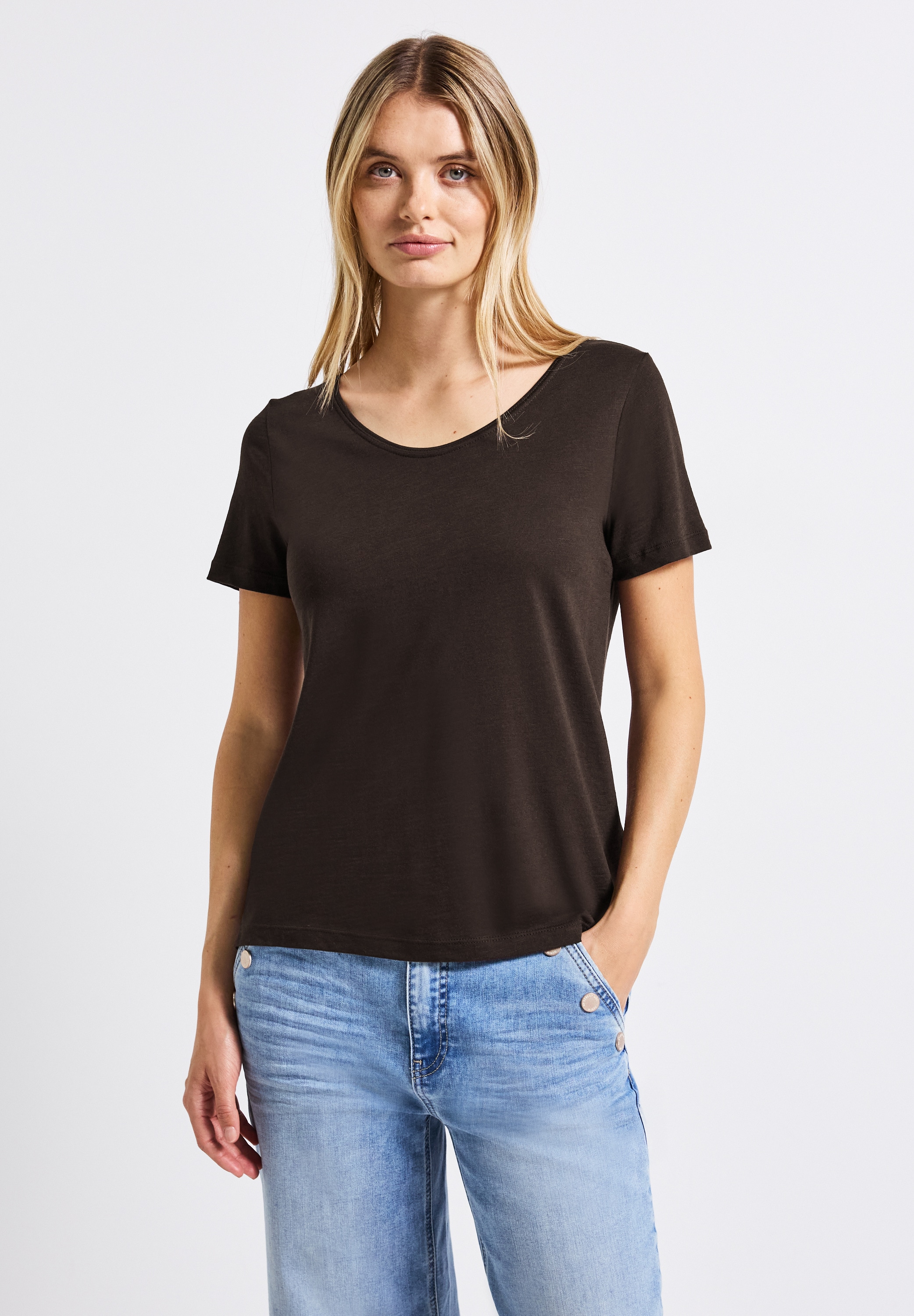STREET ONE V-Shirt, im soften Baumwoll-Mix