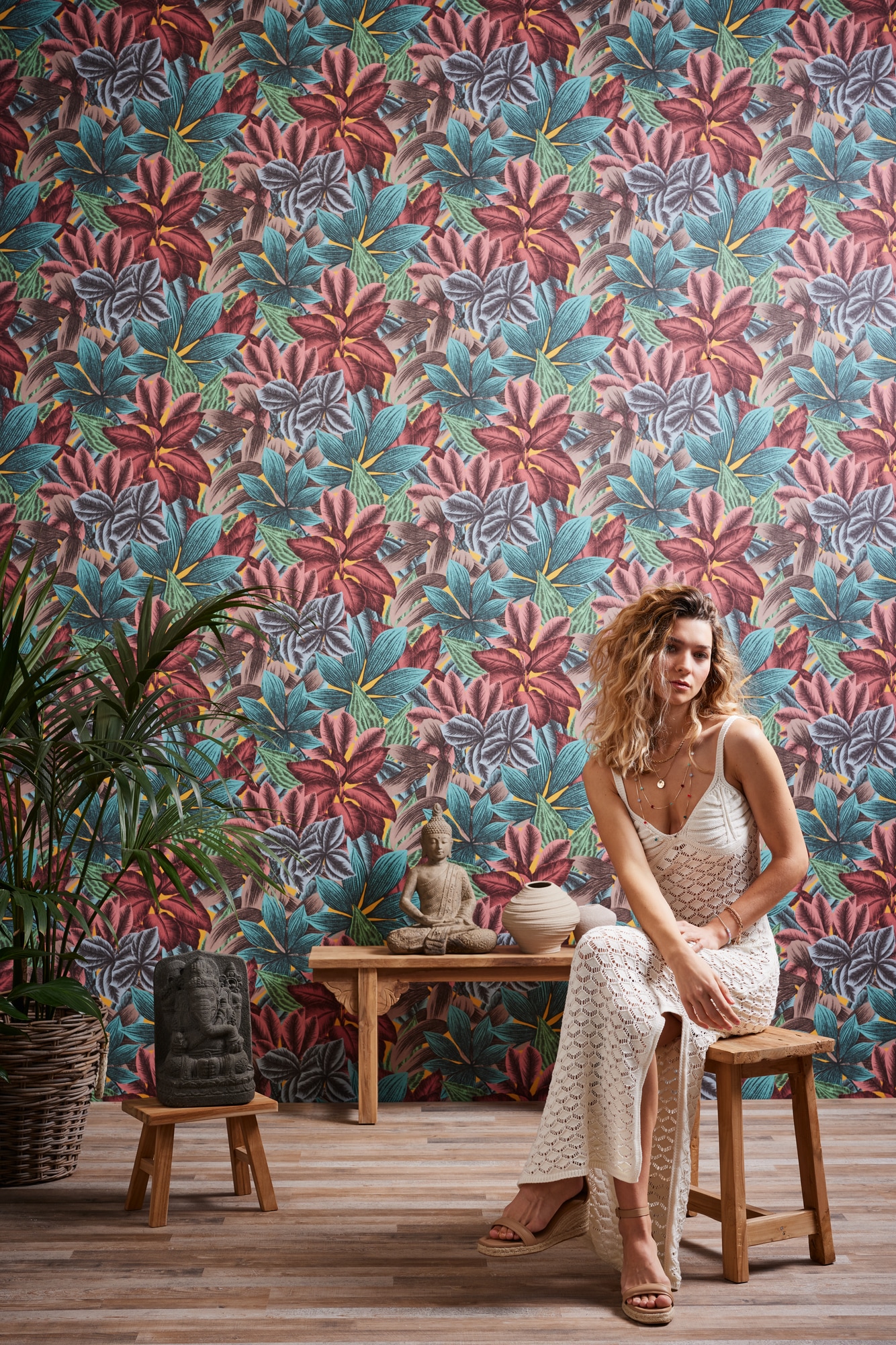 living walls Vliestapete »Metropolitan Stories. Travel Styles. Tapete Dschungel«, matt-gemustert-neutral, Dschungel-Fapete Floral Tapeten Wohnzimmer Schlafzimmer Küche Design
