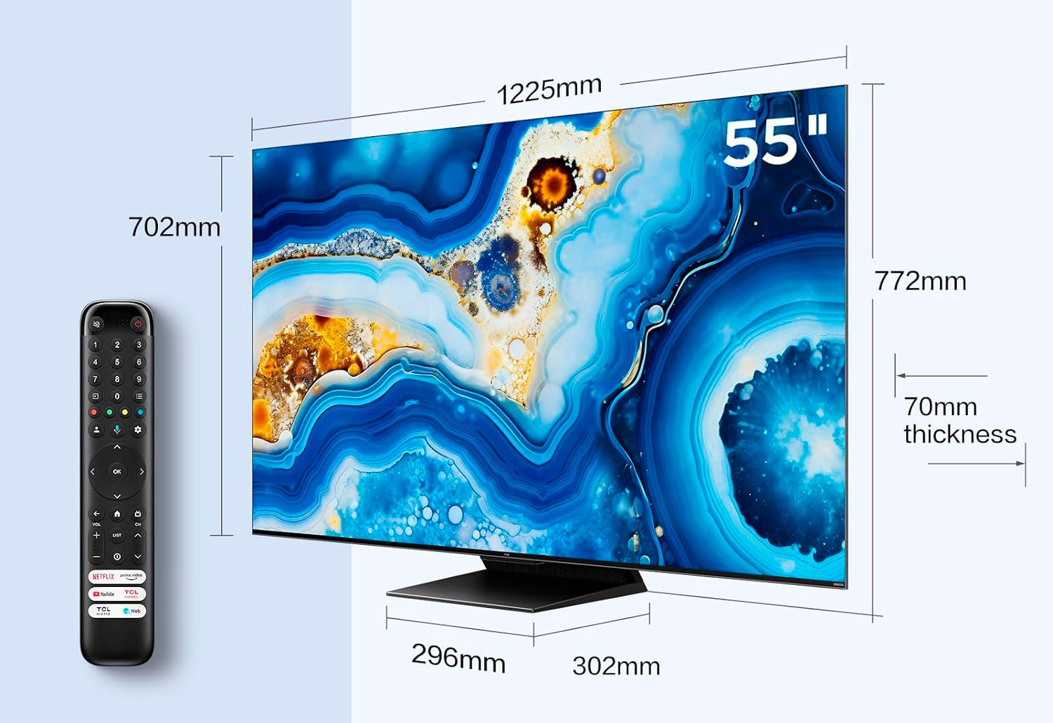 TCL QLED Mini LED-Fernseher, 139 cm/55 Zoll, 4K Ultra HD, Google TV-Smart-TV