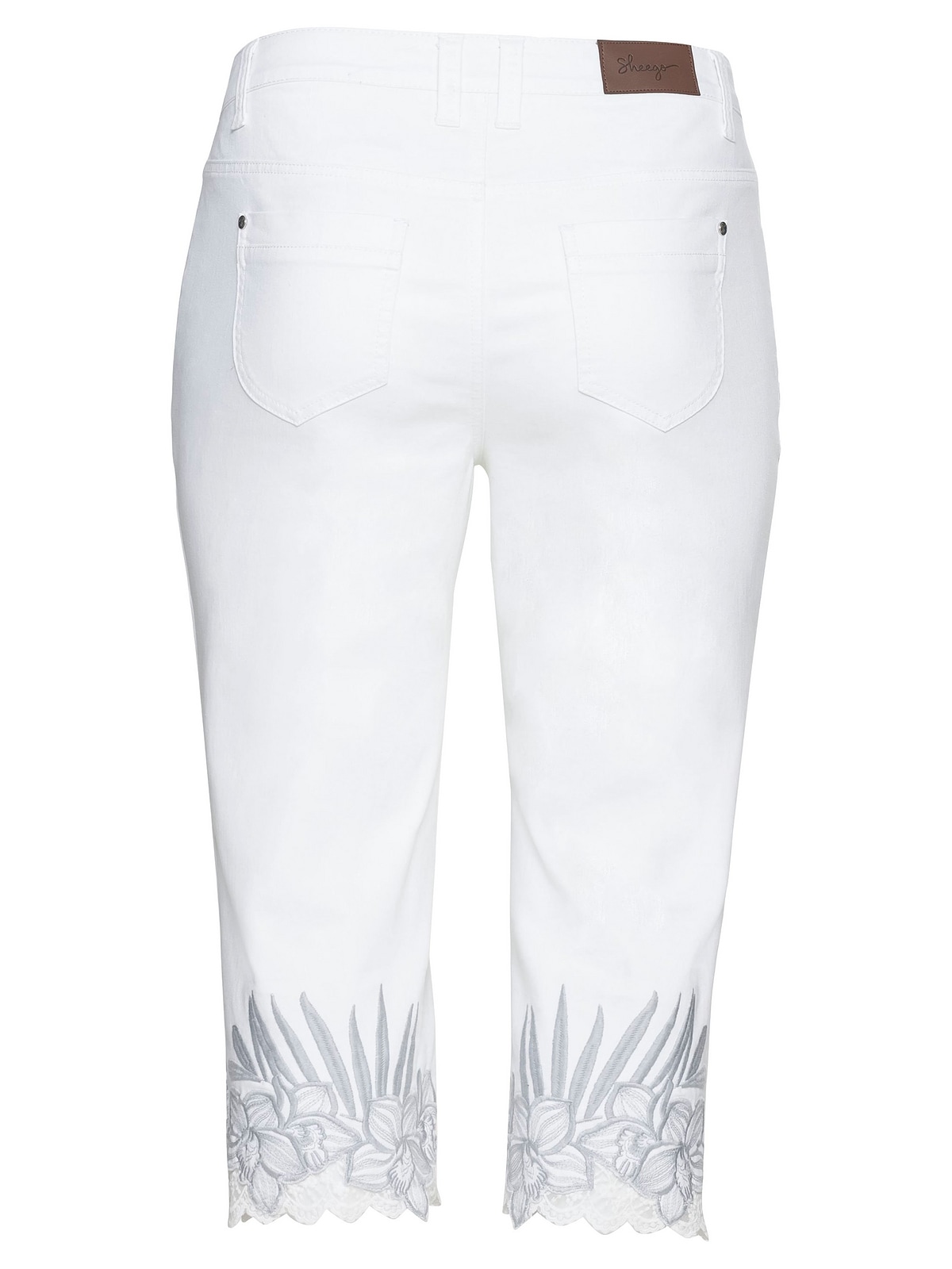 Sheego 3/4-Jeans »Große Größen«, mit hochwertiger Stickerei und Spitzendetails