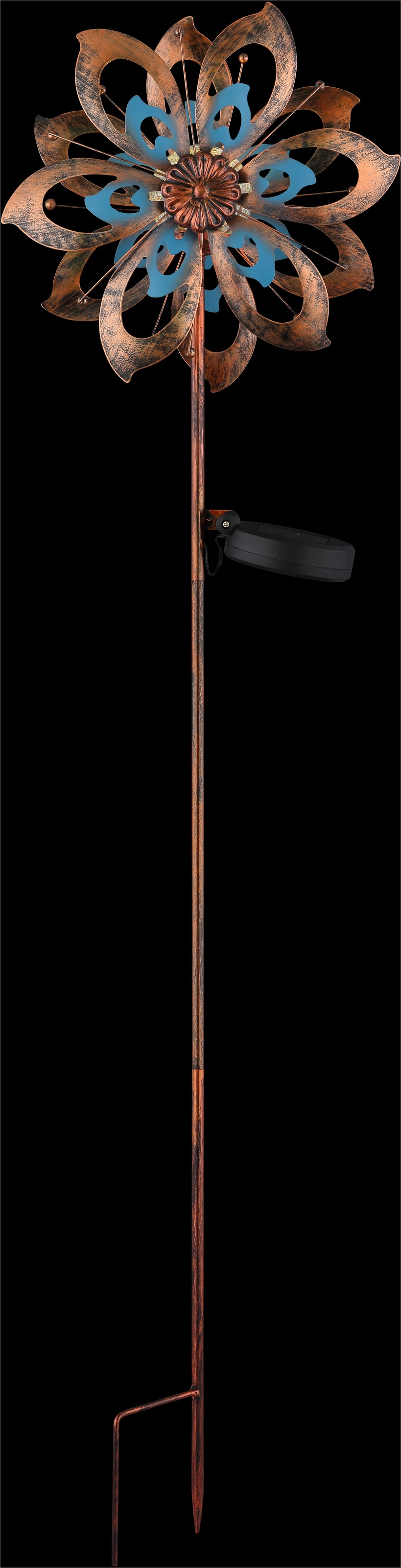 GLOBO LIGHTING LED Solarleuchte »SOLARLEUCHTE METALL GOLDFARBEN PATINIERT, 1XLED« LED-Modul 1 Stk. Warmweiß