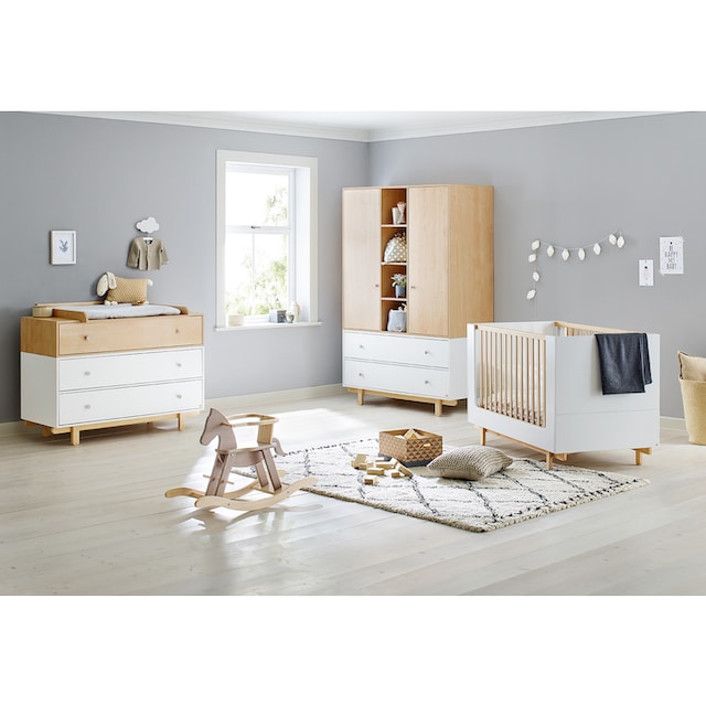 Pinolino® Babyzimmer-Komplettset »Boks«, (Set, 3 St., Kinderbett, Schrank,  Wickelkommode), 2-trg. breit groß; mit Kinderbett, Schrank und Wickelkommode  bestellen | BAUR