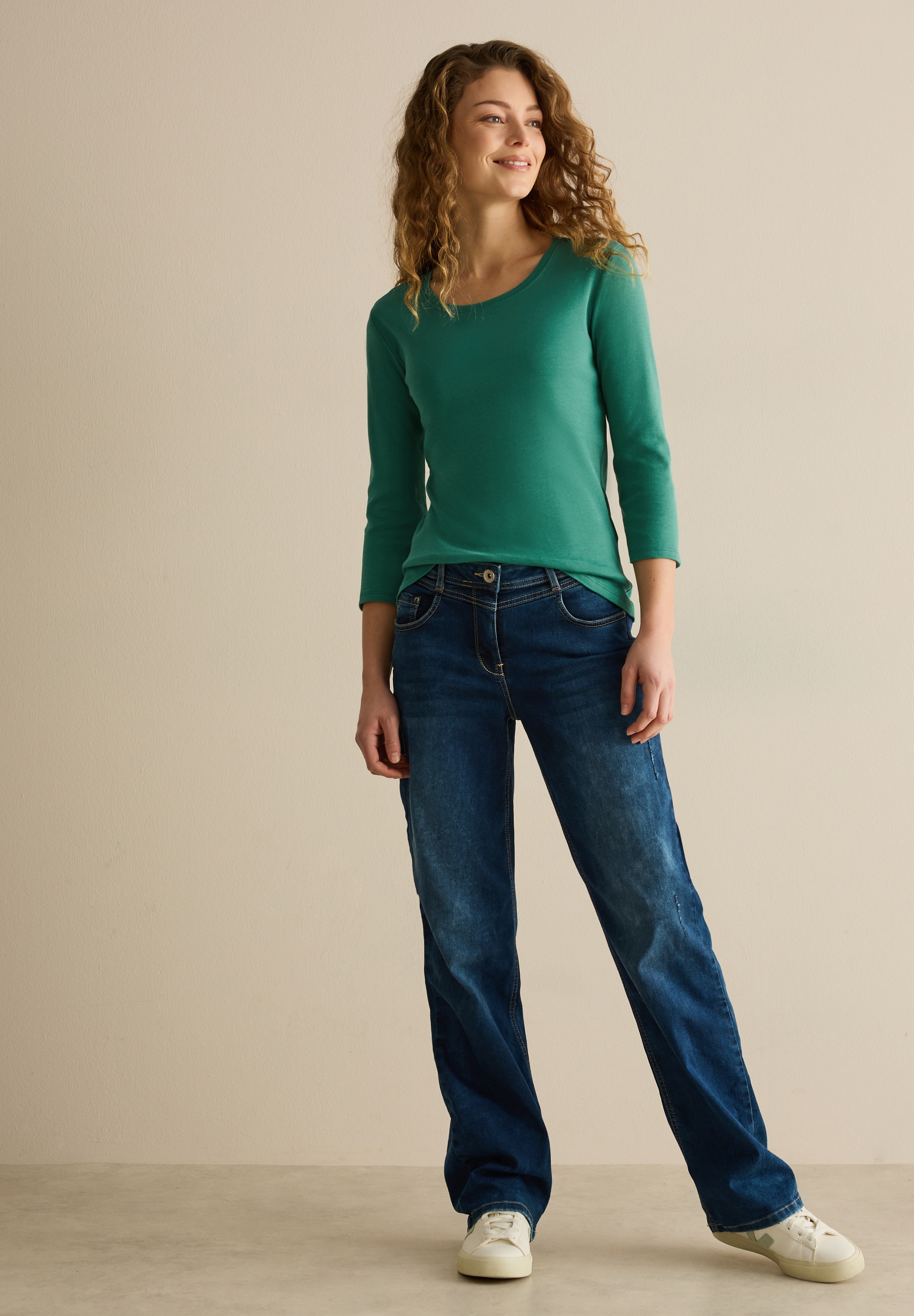 Thumbnail - Cecil 3/4-Arm-Shirt aus reiner Baumwolle