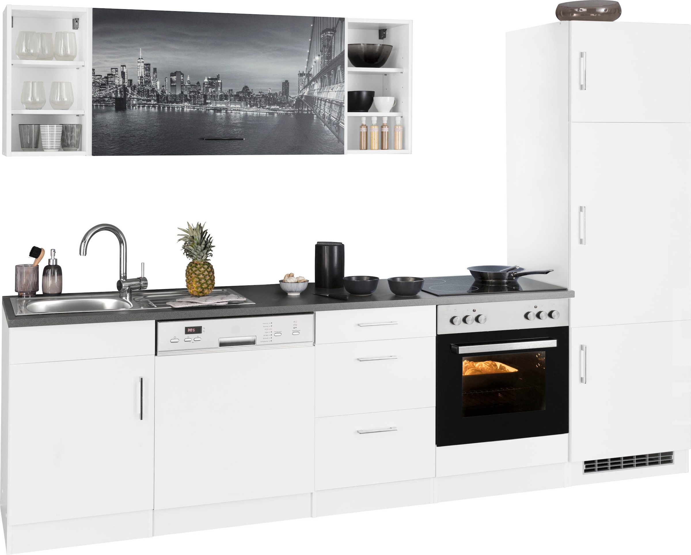 KOCHSTATION Küchenzeile »KS-Paris«, ohne E-Geräte, Breite 280 cm