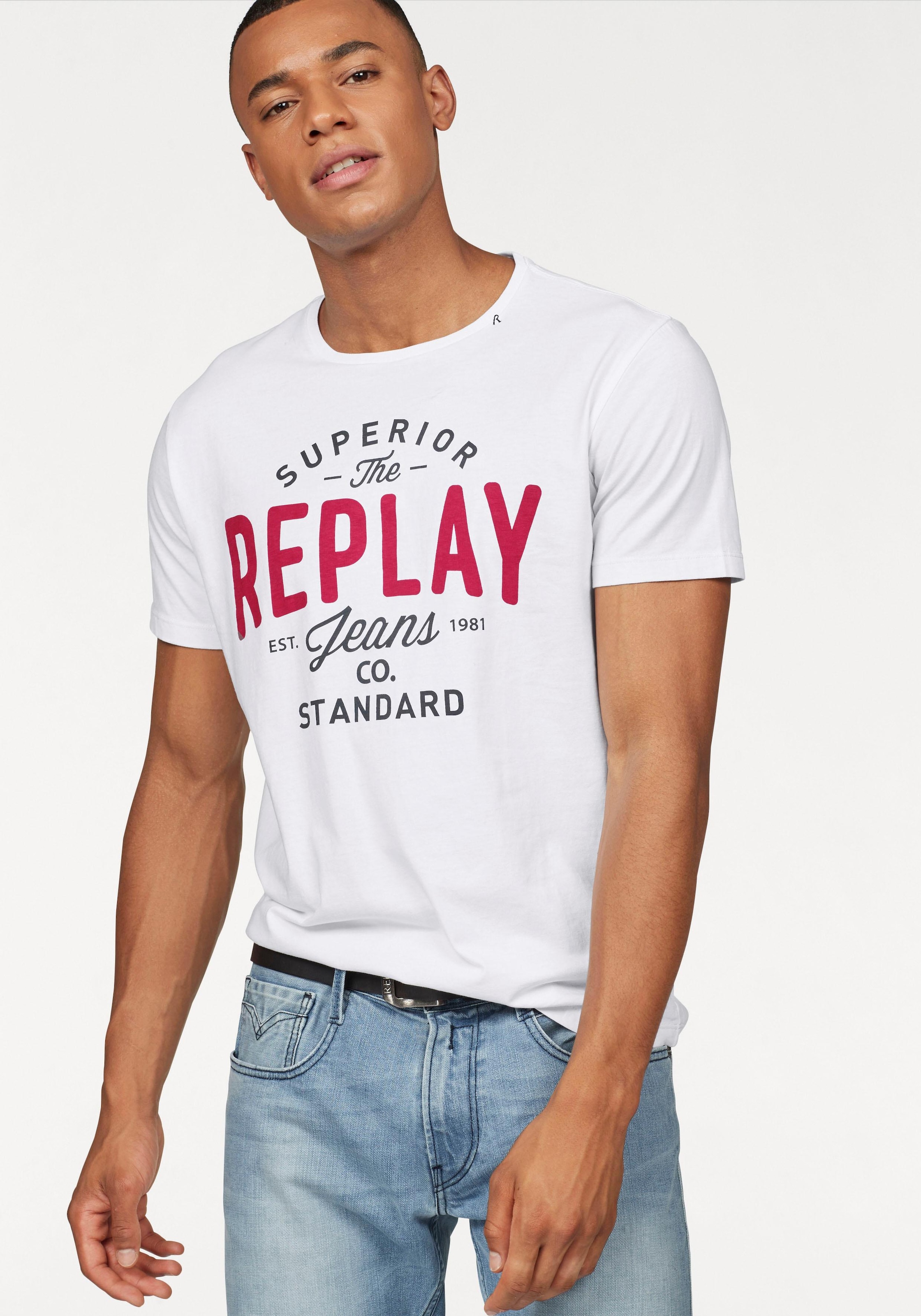 Replay T-Shirt, mit Markendruck günstig online kaufen