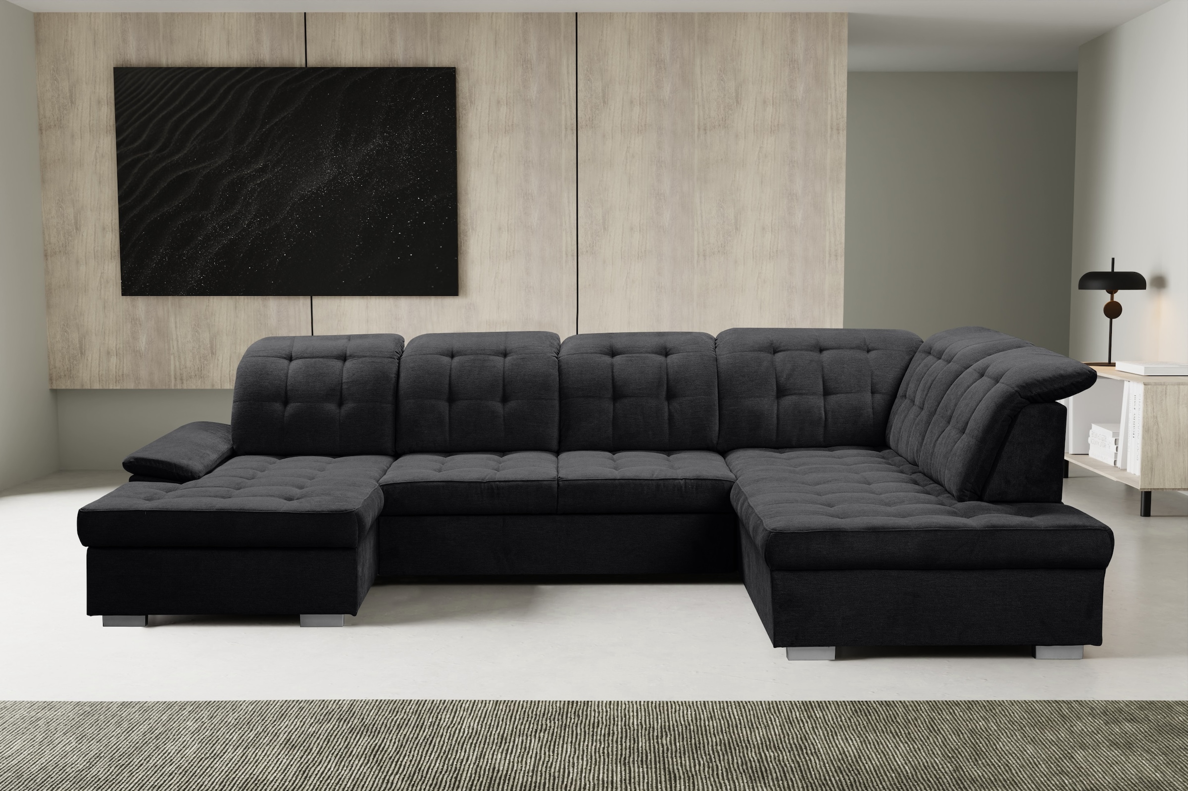 WERK2 Wohnlandschaft "Kordula-New Multifunktion Couch, Breite 332cm, U-Form günstig online kaufen
