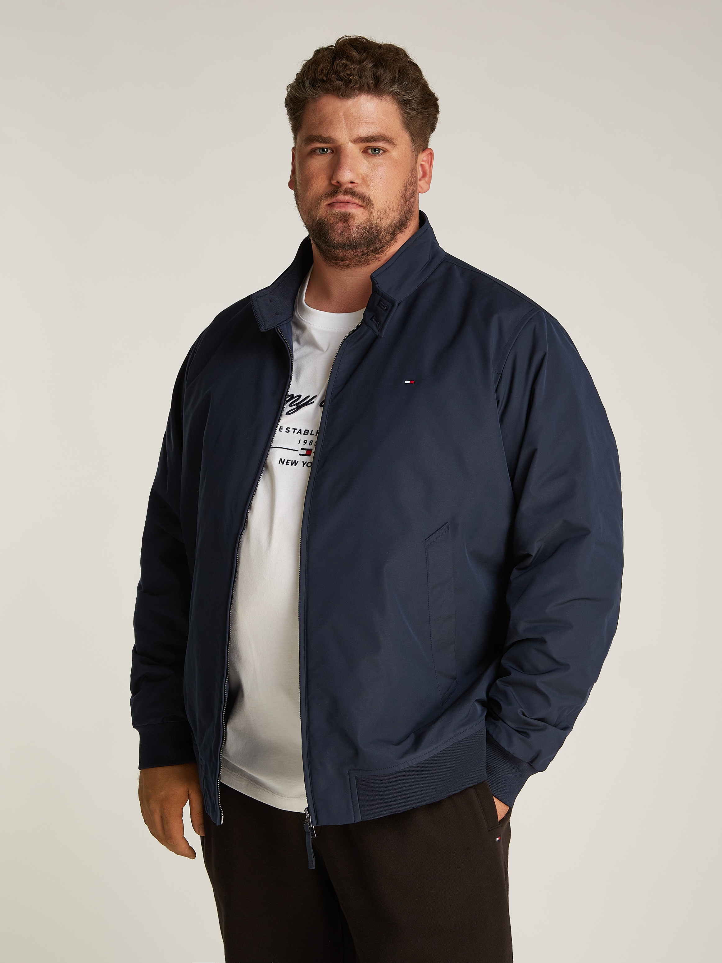 Allwetterjacke »BT-HARRINGTON JACKET-B«, in Großen Größen, Logostickerei