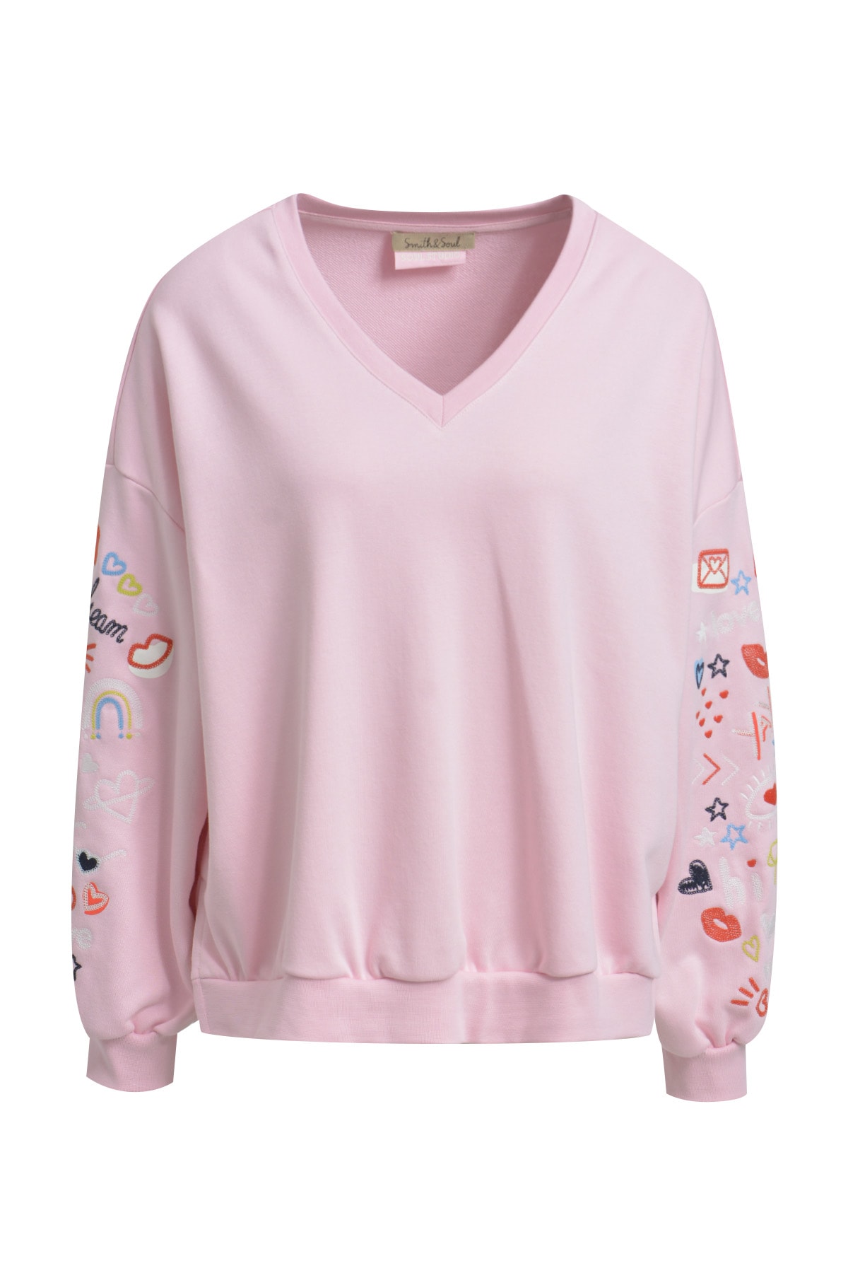 Smith & Soul Sweatshirt, mit V-Ausschnitt, Oversize, bestickt günstig online kaufen