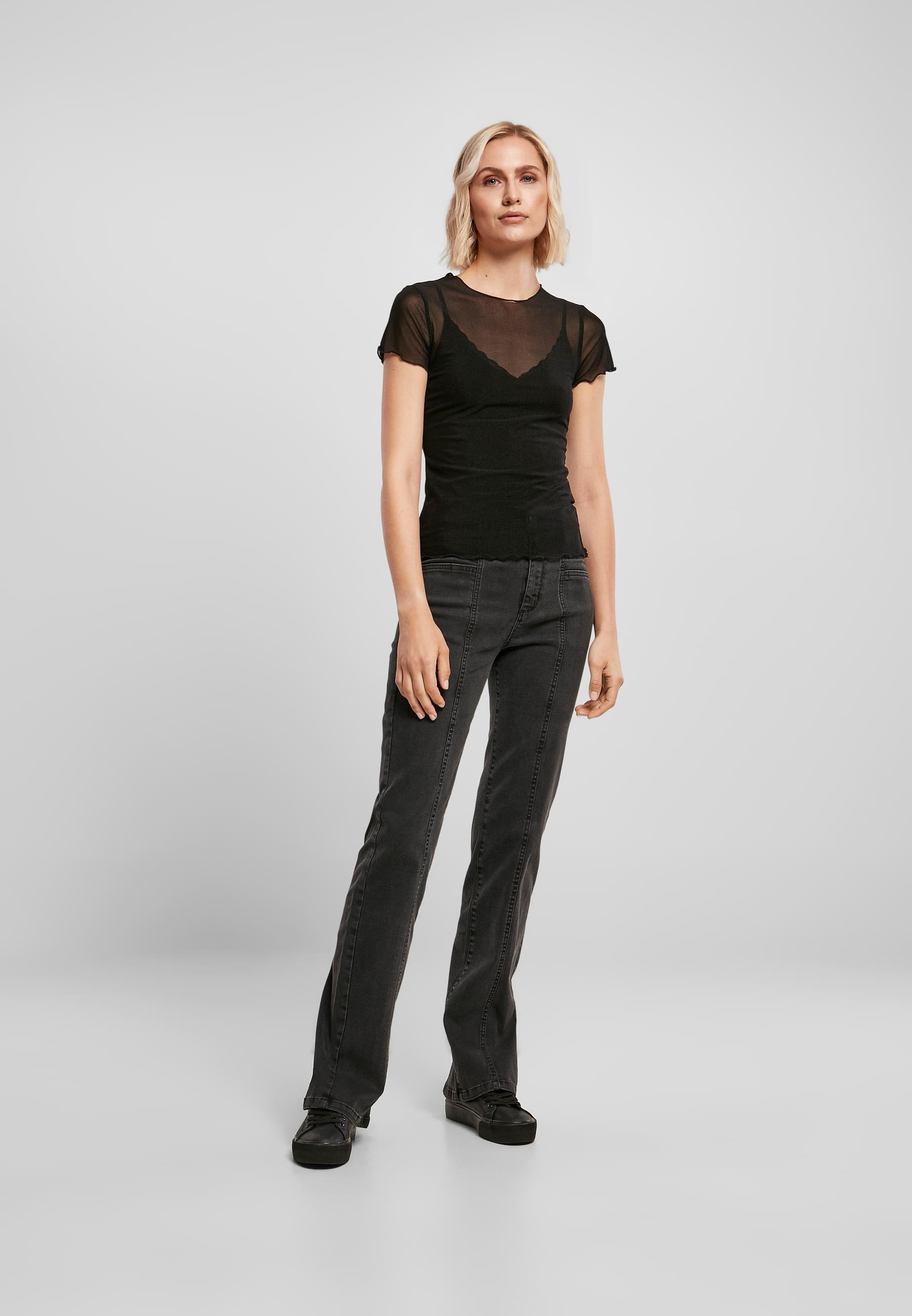 URBAN CLASSICS Kurzarmshirt »Urban Classics Damen Ladies Mesh Tee«, (1 tlg.)