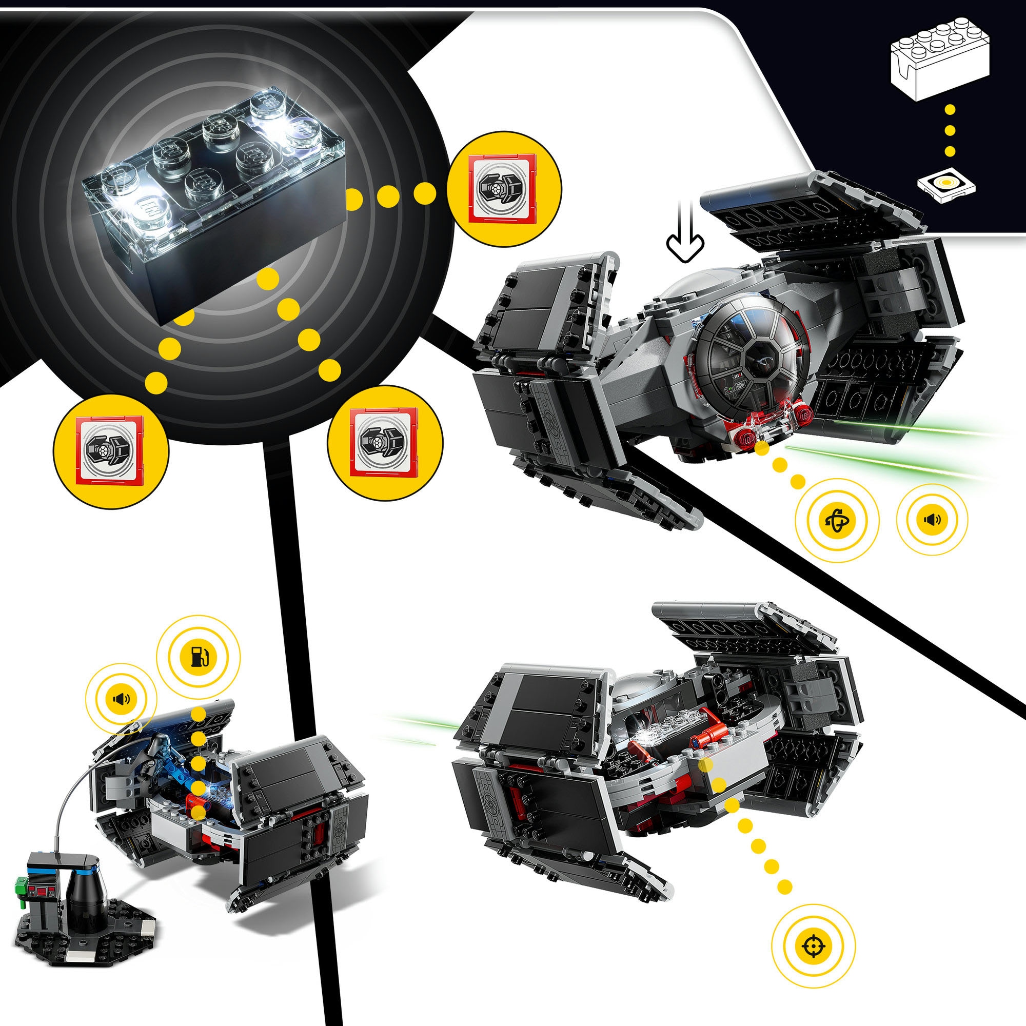 LEGO® Konstruktionsspielsteine »SMART Play: Darth Vaders TIE Fighter (75421), LEGO Star Wars™« inklusive SMART Brick; mit Licht- und Soundeffekten