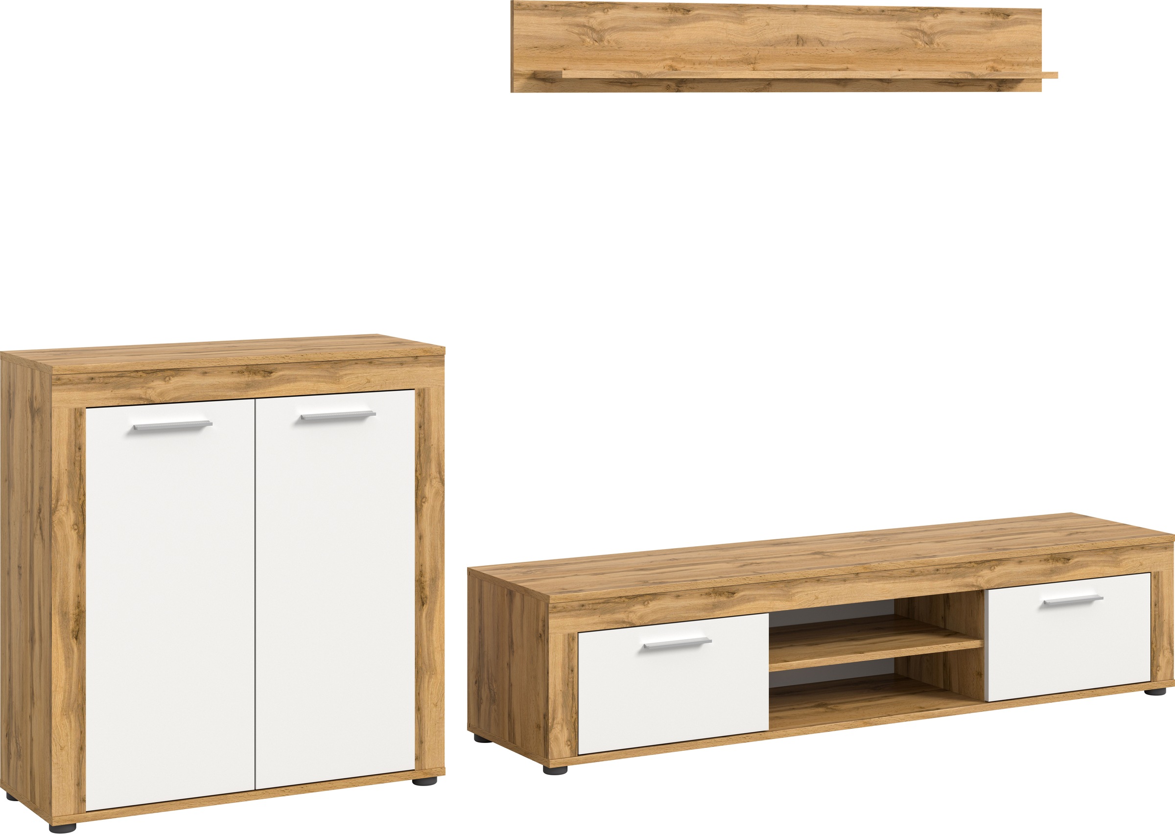 Home affaire Wohnwand "Aosta, Breite 255cm, bestehend aus Highboard, Lowboa günstig online kaufen