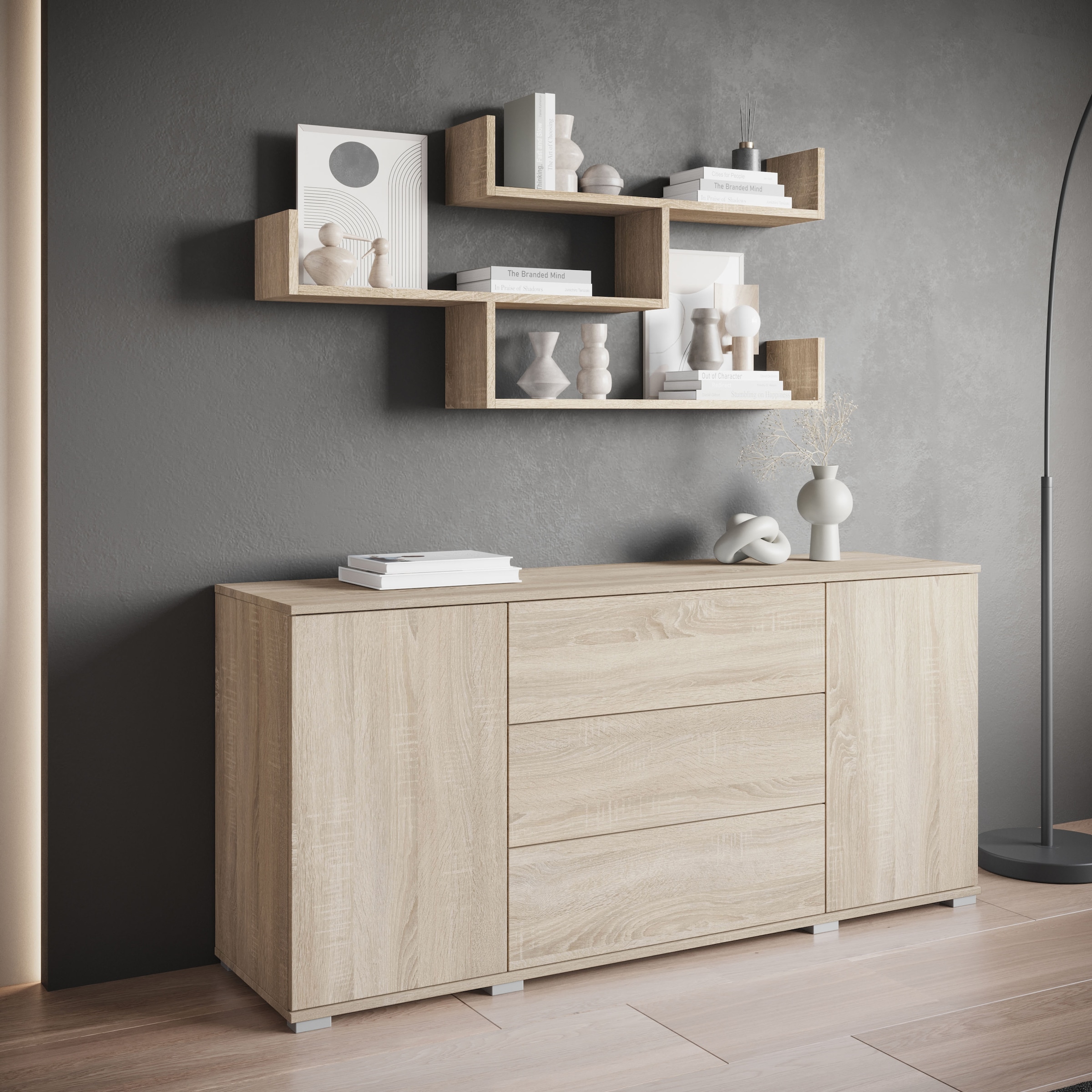 INOSIGN Wandboard »Wandregal Trio«, (1 St.), Hängeregal mit 3 Ablageflächen, modernes Design, variabel einsetzbar