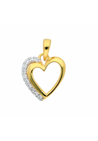 Adelia´s Kettenanhänger »333 Gold Anhänger Herz mit Zirkonia«, Goldschmuck für Damen kaufen