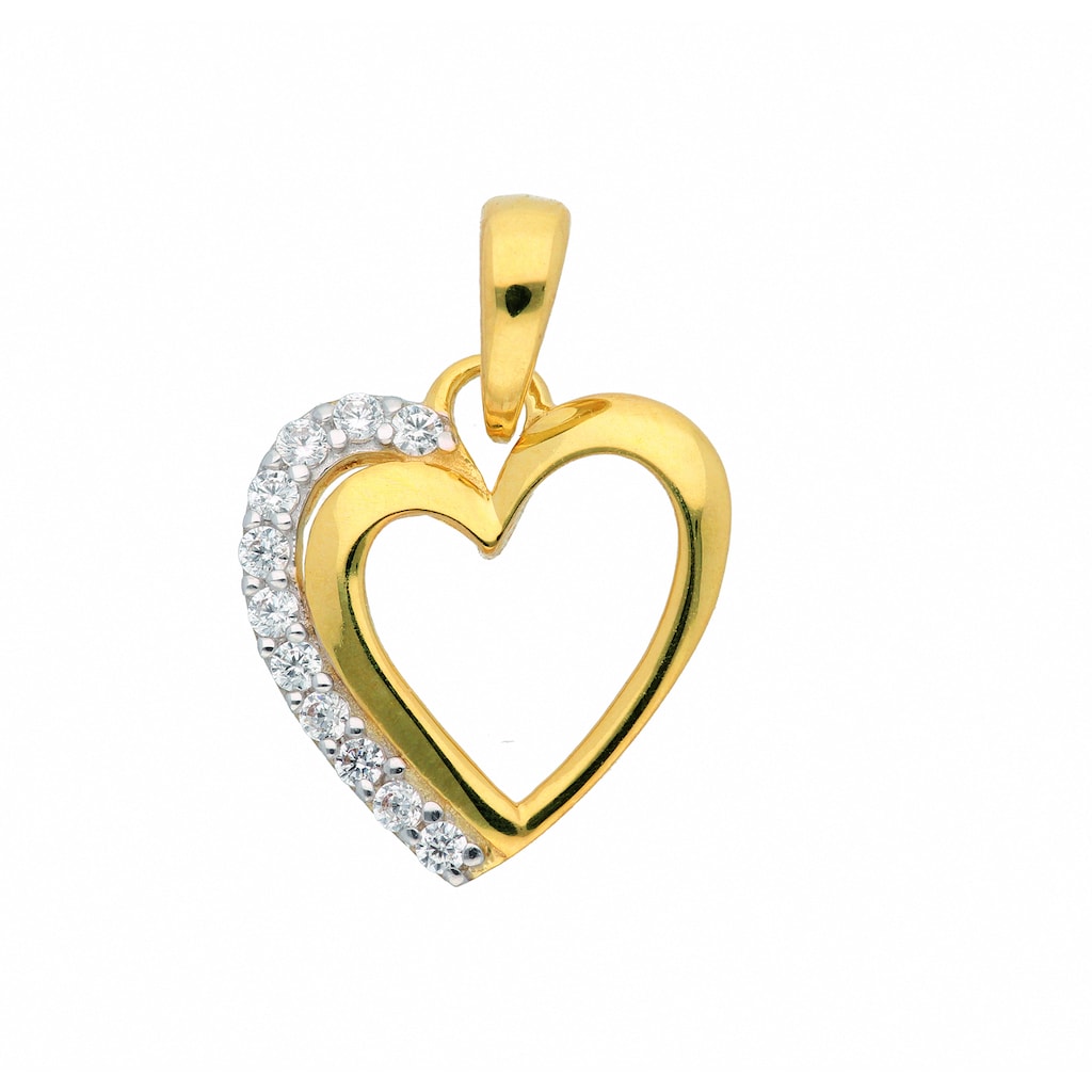 Adelia´s Kettenanhänger »Damen Goldschmuck 333 Gold Anhänger Herz mit Zirkonia«, Goldschmuck für Damen