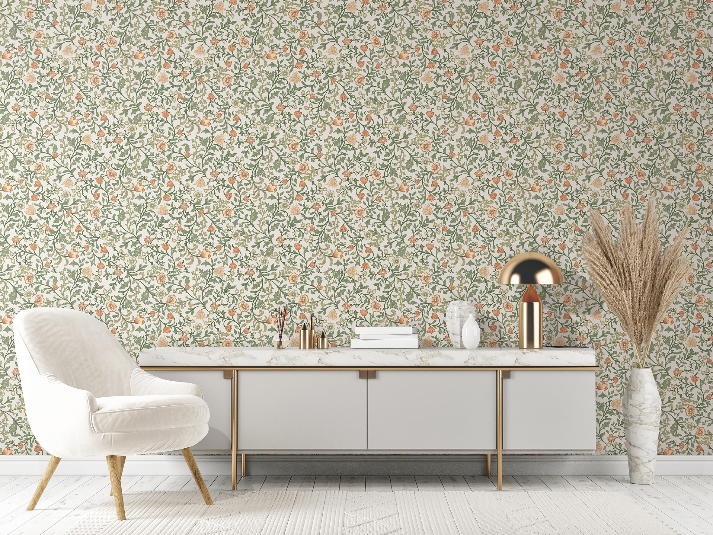 Marburg Vliestapete "Floral Flourish" floral moderne Tapete für Wohnzimmer Schlafzimmer Küche