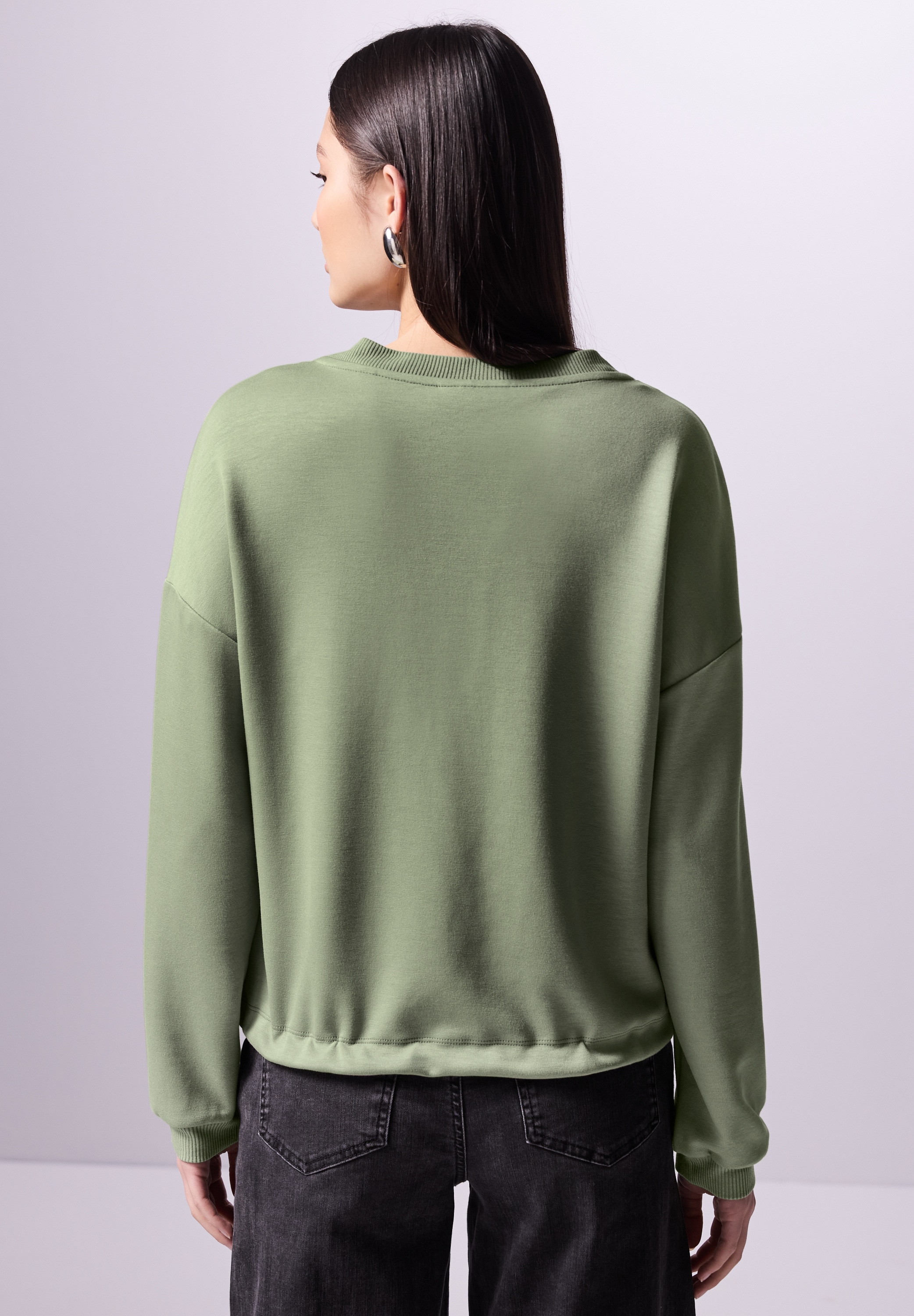 STREET ONE STUDIO Langarmshirt, mit Tunnelzug am Saum