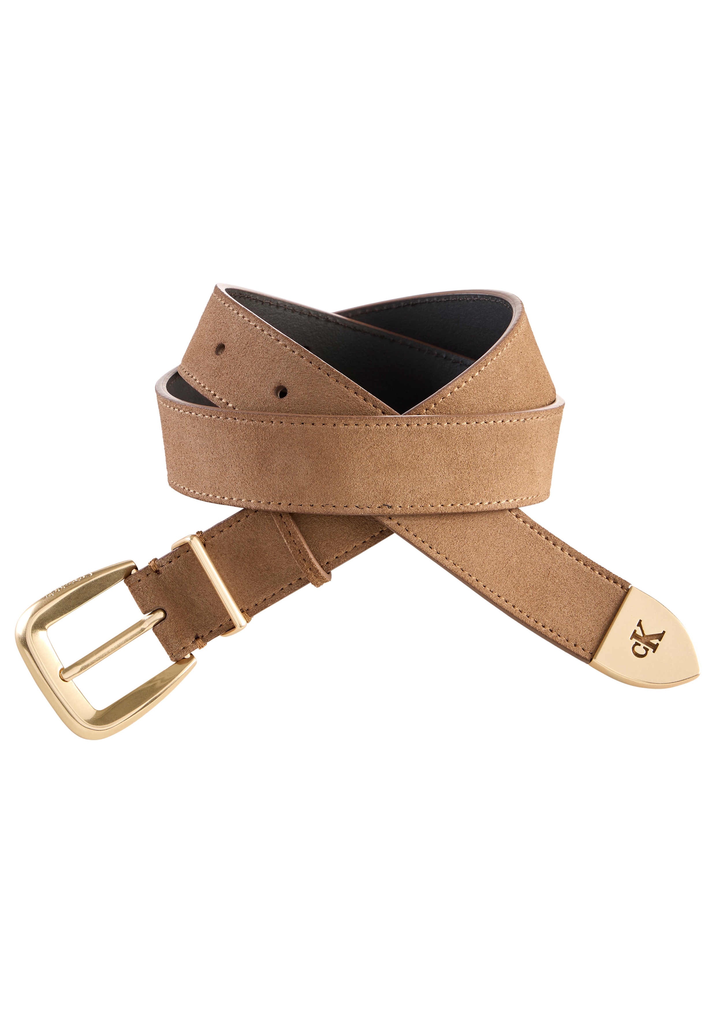 Calvin Klein Ledergürtel "HW END TIP BUCKLE SUEDE 30MM" Wildleder, Metallschließe, Größenverstellbar