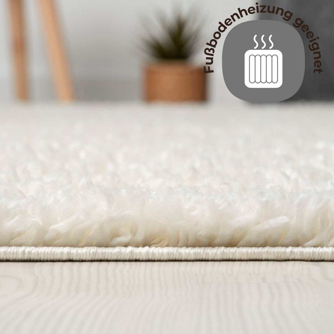 my home Hochflor-Teppich »Banji«, rechteckig, 37 mm Höhe, Uni Farben, weich und flauschig, auch als Läufer & in rund erhältlich