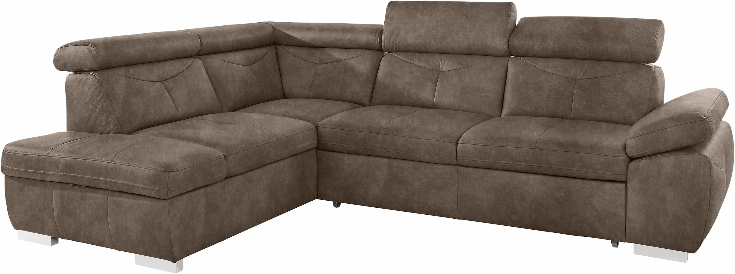 exxpo - sofa fashion Ecksofa »Spring, super bequem und komfortabel mit Armteil- und Kopfteilfunktion«, wahlweise mit Bettfunktion und Bettkasten, L-Form