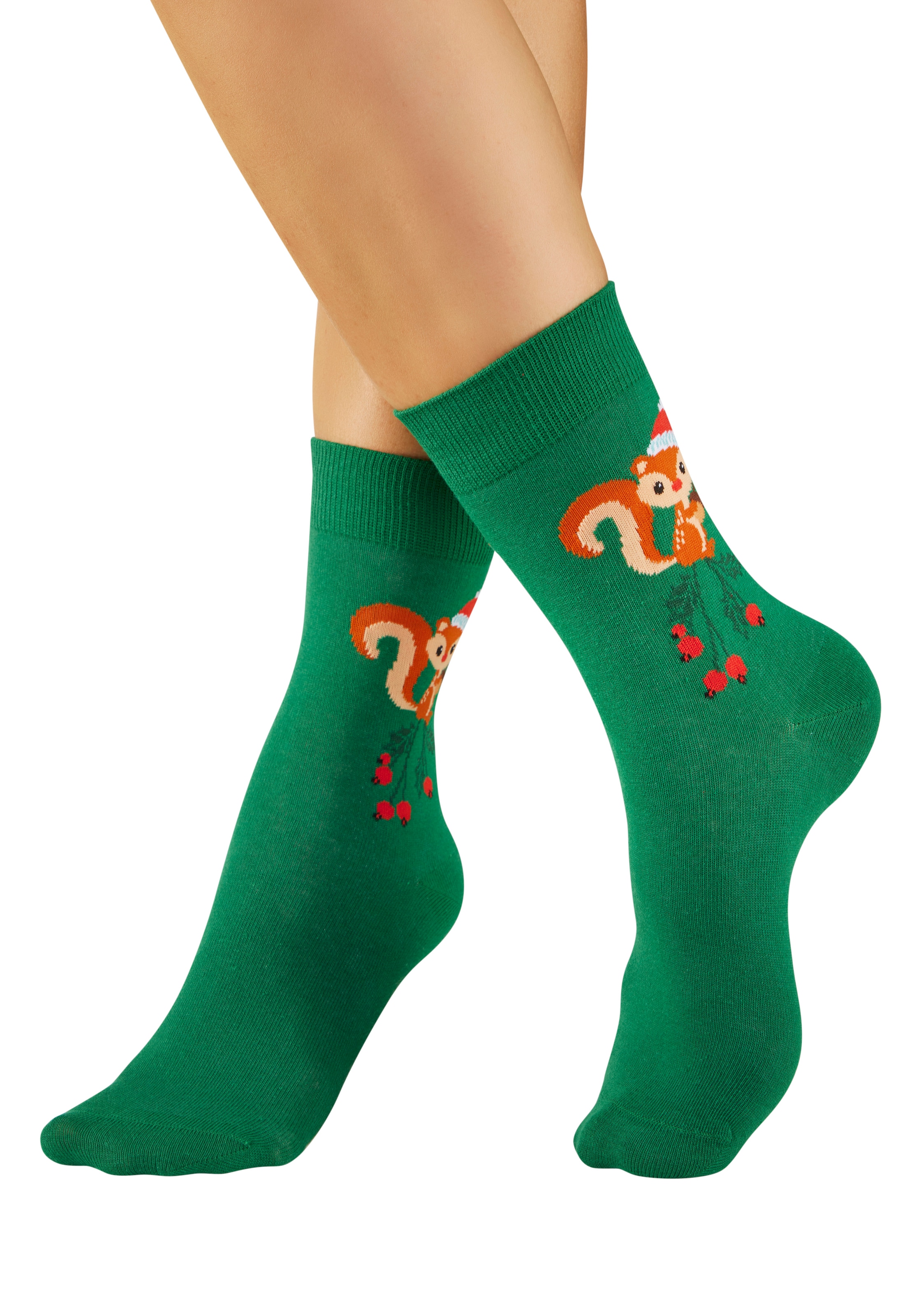 H.I.S Freizeitsocken »Damen Weihnachtssocken« Packung, 3 Paar tlg. mit lustigen Motiven