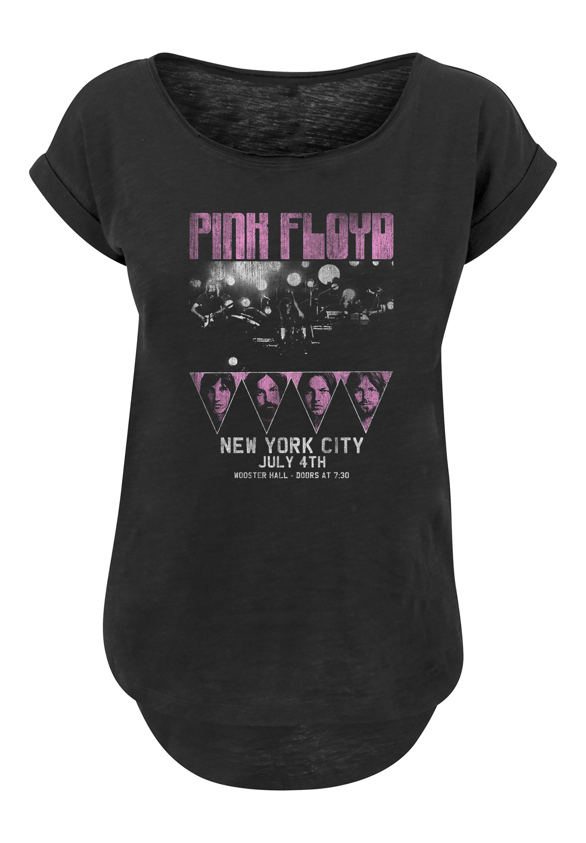 F4NT4STIC T-Shirt »Pink Floyd Tour NYC Rock Metal Musik«, Damen,Premium Merch,Lang,Longshirt,Bandshirt