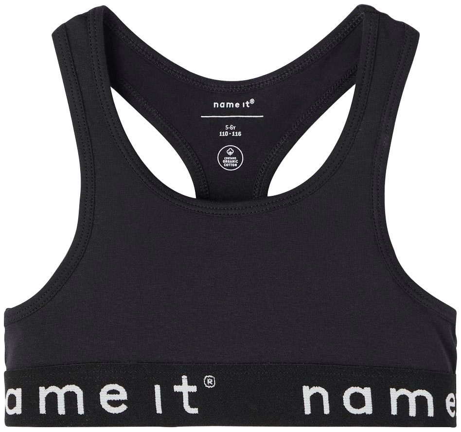 Thumbnail - Name It Bustier "NKFSHORT – Bralette im 2er-Set mit Ringerrücken" Packung, 2 Stk. tlg., unifarben, casual, körpernah, Ba...